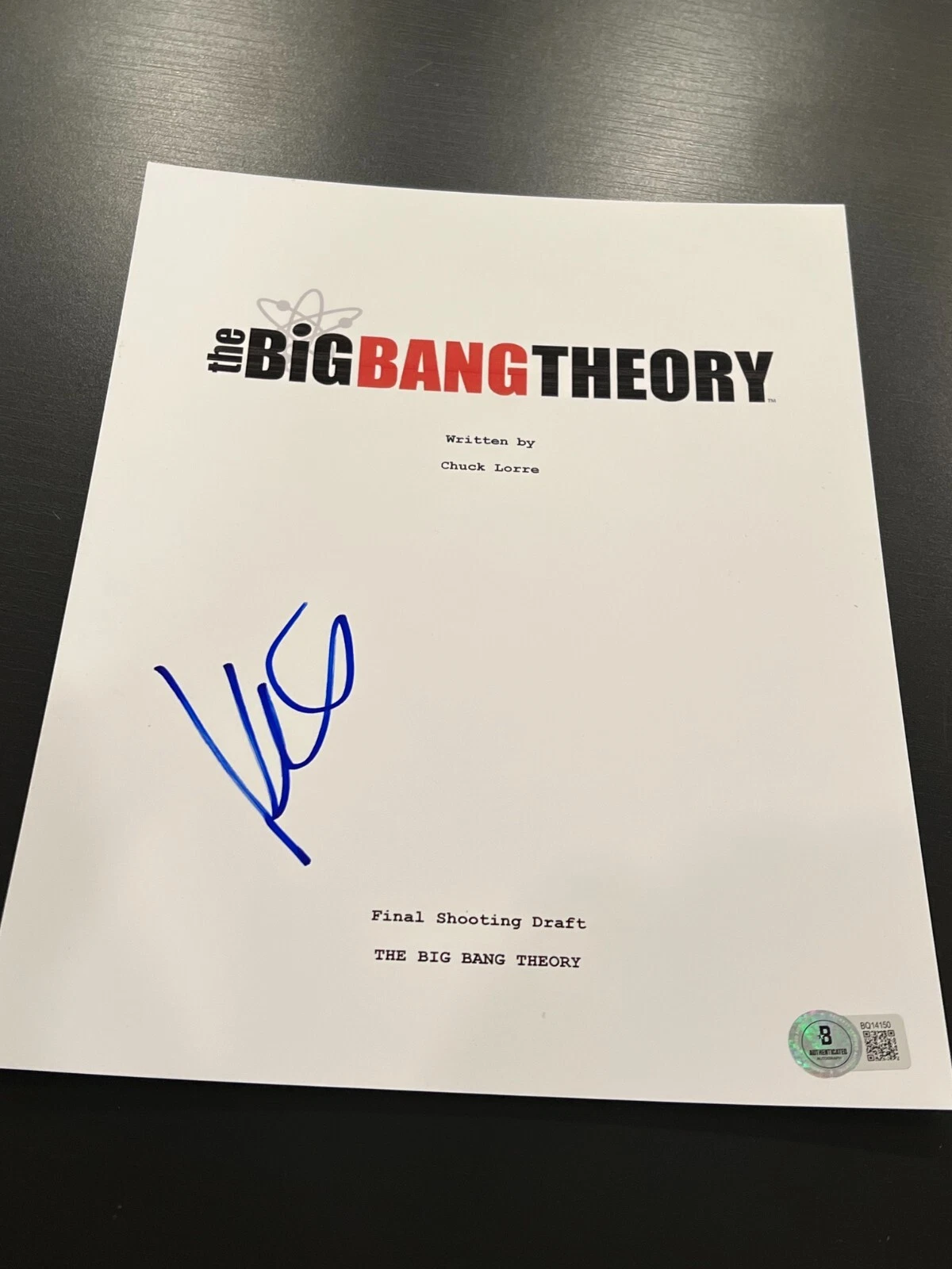 KALEY CUOCO SIGNED AUTOGRAPH SCRIPT BIG BANG THEORY PARSONS BECKETT BAS COA X3