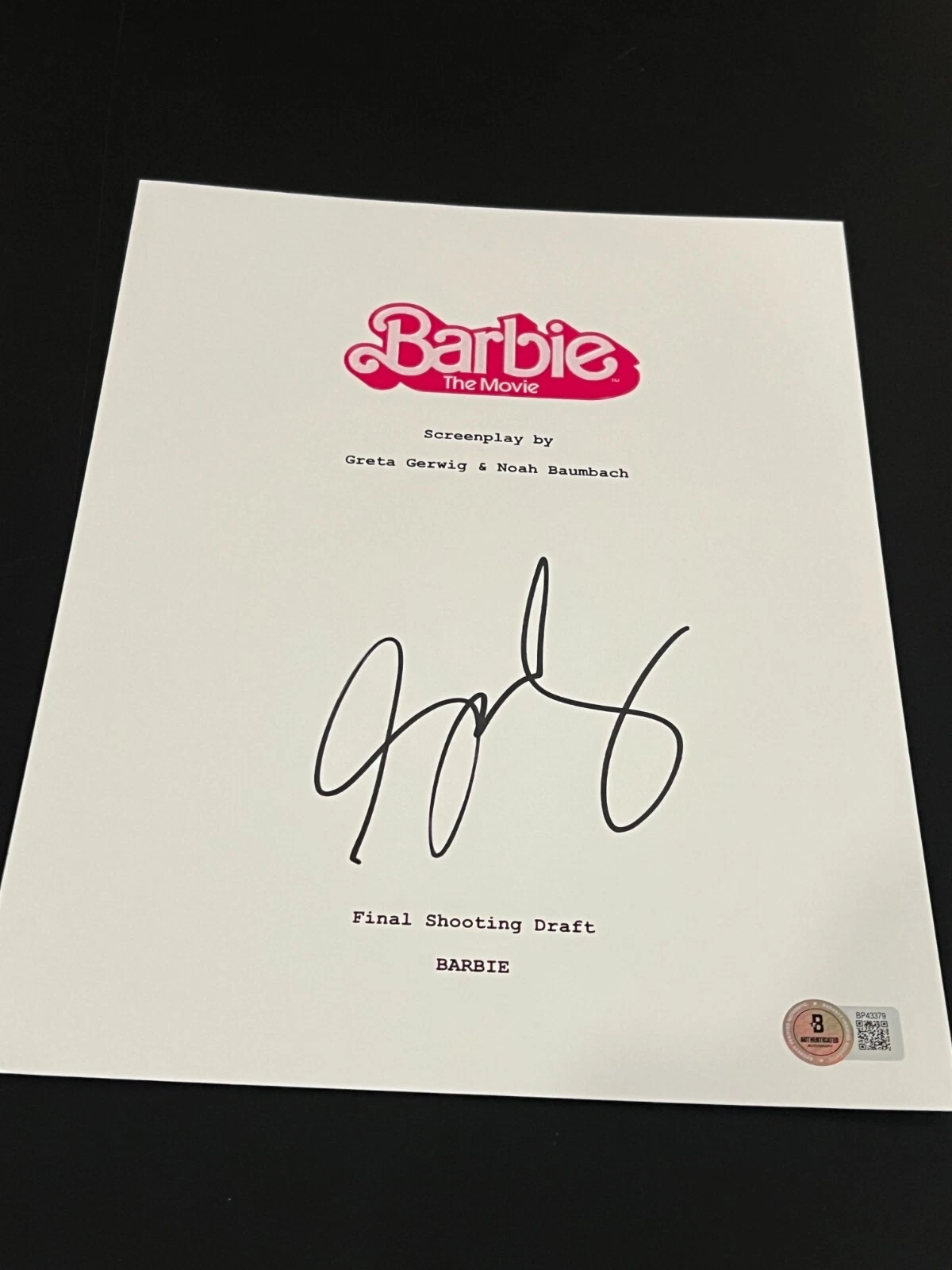 GRETA GERWIG SIGNED AUTOGRAPH MOVIE SCRIPT BARBIE BECKETT BAS AUTO COA AUTO E