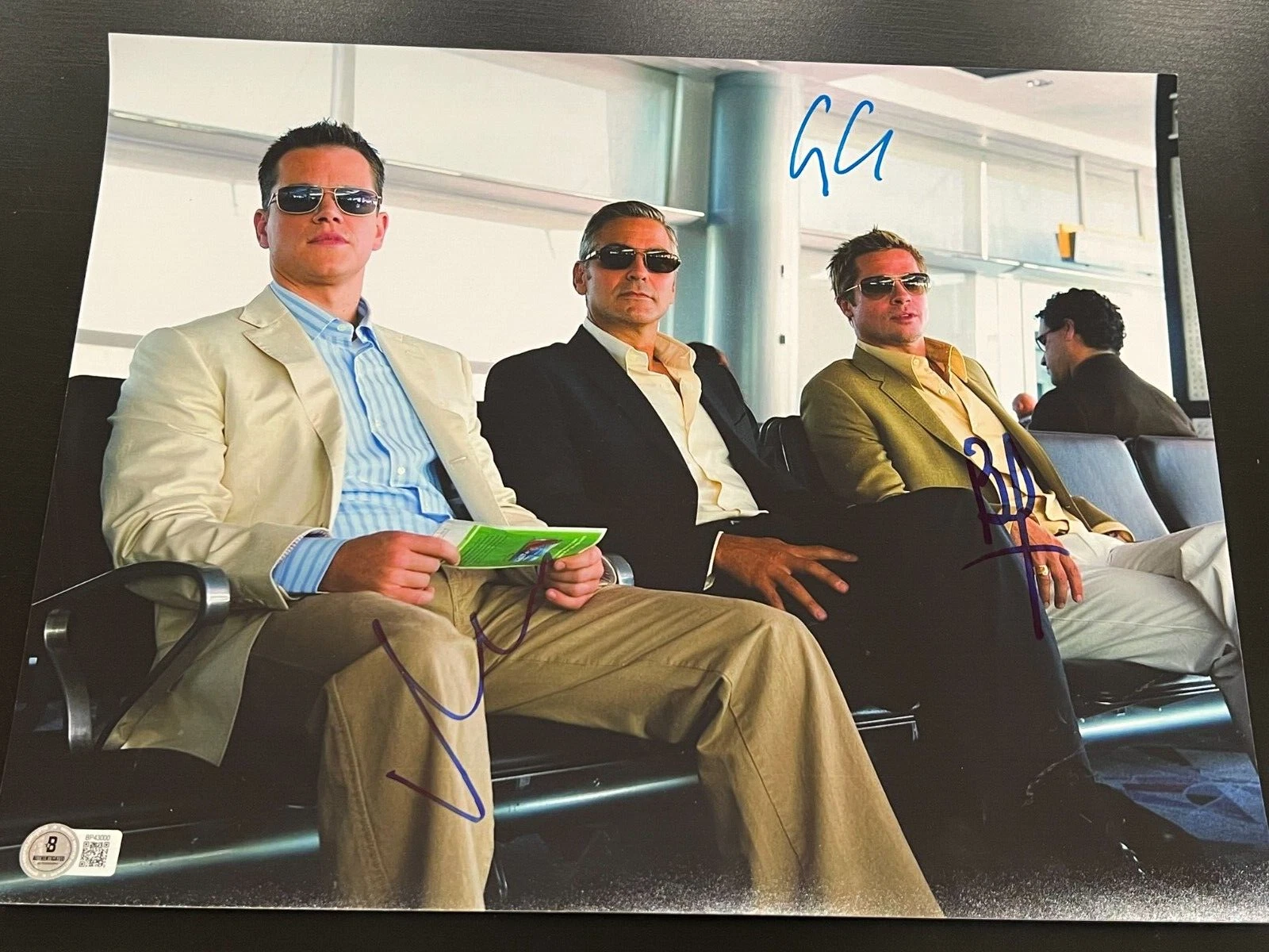 OCEANS ELEVEN CAST SIGNED AUTOGRAPH 11x14 CLOONEY DAMON PITT BECKETT BAS