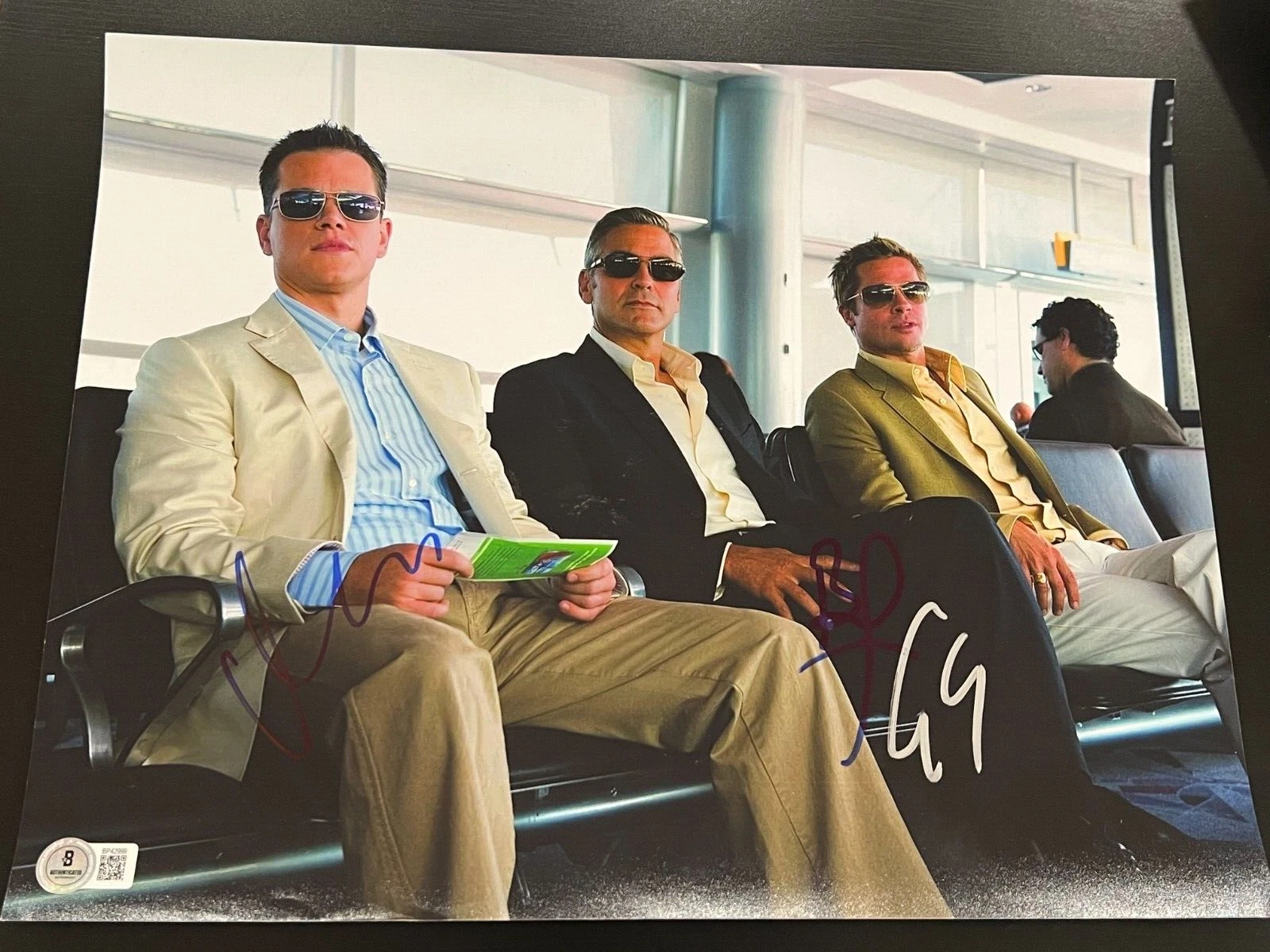 OCEANS ELEVEN CAST SIGNED AUTOGRAPH 11x14 CLOONEY DAMON PITT BECKETT BAS E