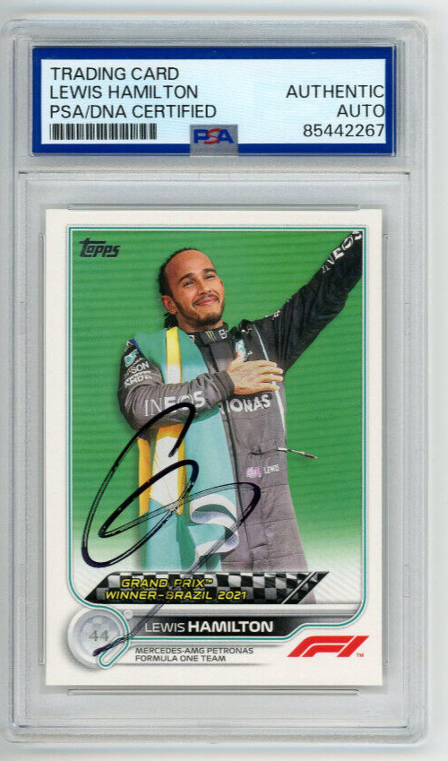 Lewis Hamilton Autographed 2022 Topps Formula 1 Base Card #169 Mercedes F1