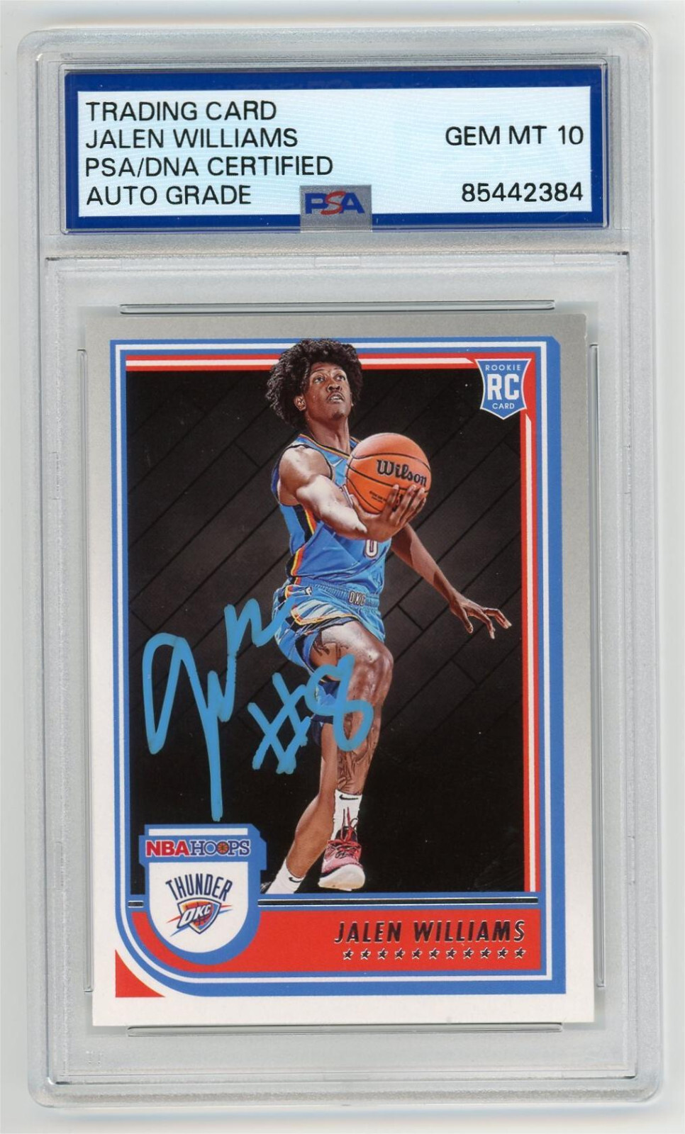 Jalen Williams Signed 2022-23 Panini NBA Hoops #242 Rookie Auto PSA/DNA 10