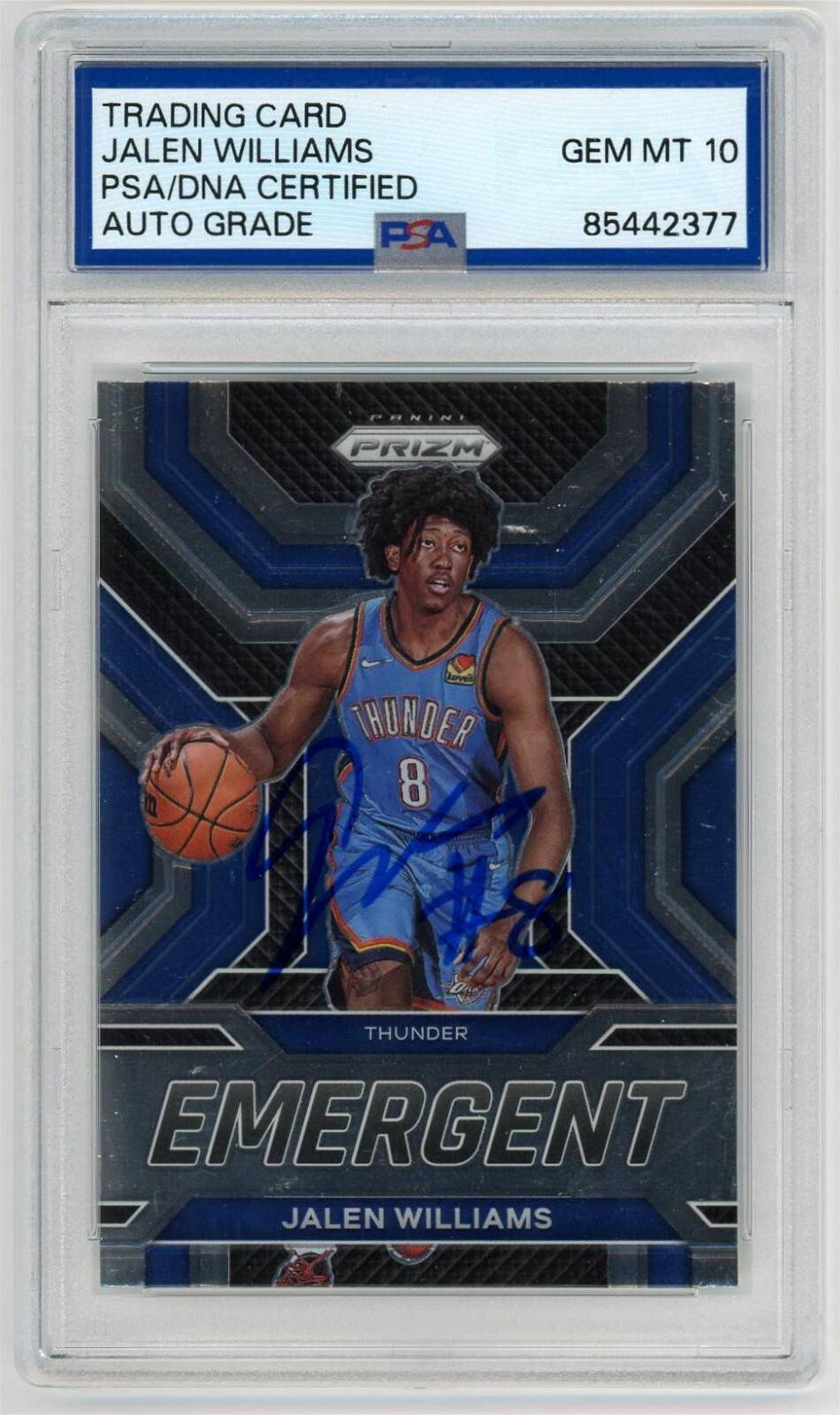Jalen Williams Autographed Signed 2022-23 Prizm Rookie Emergent RC Auto PSA 10