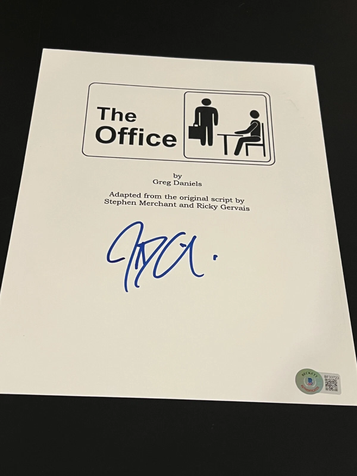 JOHN KRASINSKI SIGNED AUTOGRAPH SCRIPT THE OFFICE TELEVISION BECKETT BAS COA E
