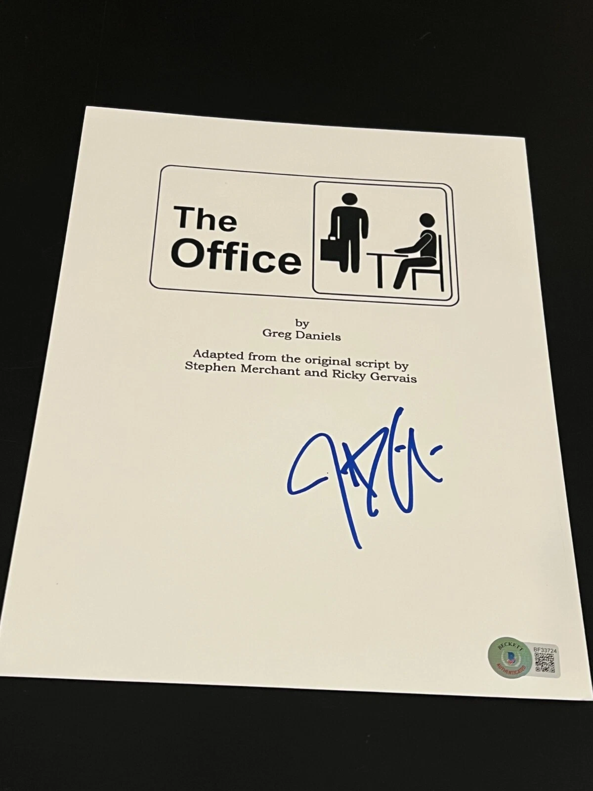 JOHN KRASINSKI SIGNED AUTOGRAPH SCRIPT THE OFFICE TELEVISION BECKETT BAS COA F