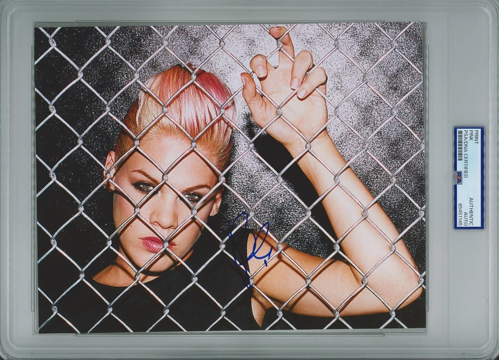 P!NK SIGNED 8X10 PHOTOGRAPH ENCAPSULATED PSA DNA PINK