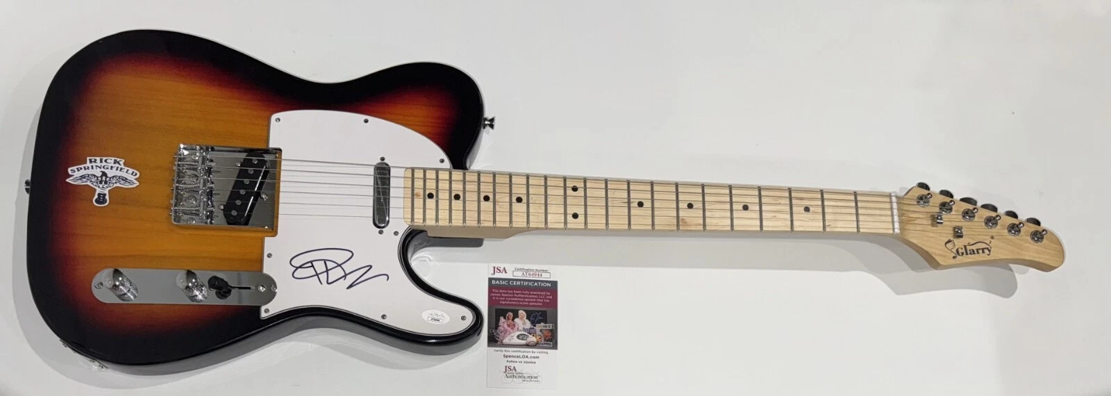 RICK SPRINGFIELD SIGNED SUNBURST ELECTRIC GUITAR JESSIE'S GIRL JSA COA