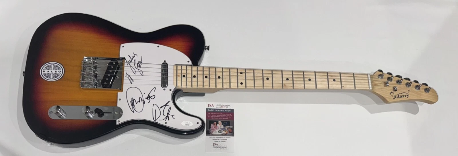 KALEO SIGNED SUNBURST ELECTRIC GUITAR JJ JULIUS SON 3X JSA COA