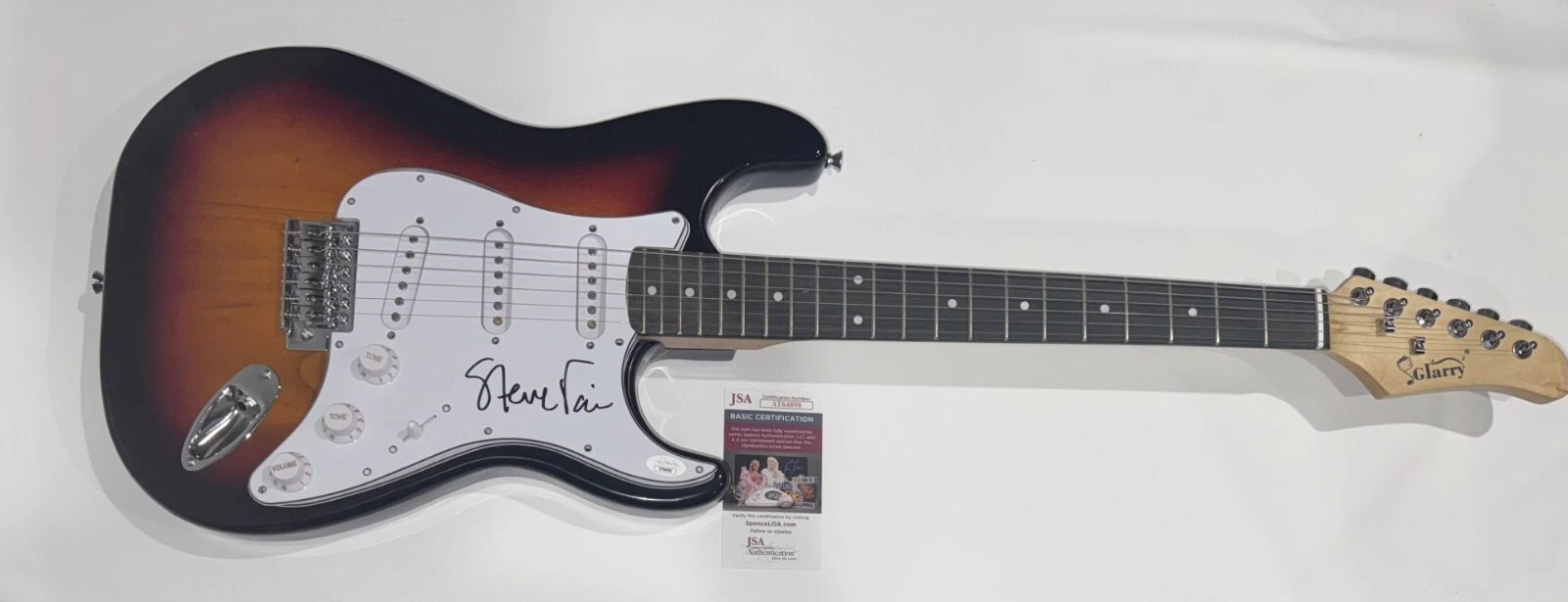 STEVE VAI SIGNED SUNBURST ELECTRIC GUITAR G3 LEGEND FULL SIGNATURE JSA COA