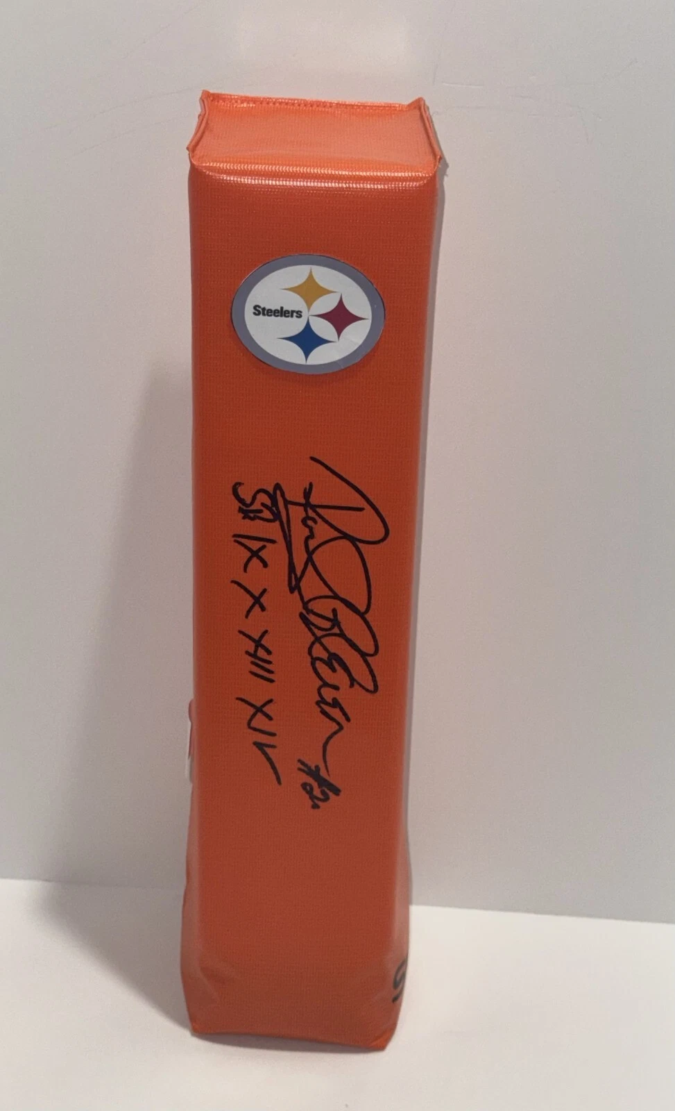 ROCKY BLEIER SIGNED TOUCHDOWN PYLON PITTSBURGH STEELERS INSCRIPTIONS JSA COA