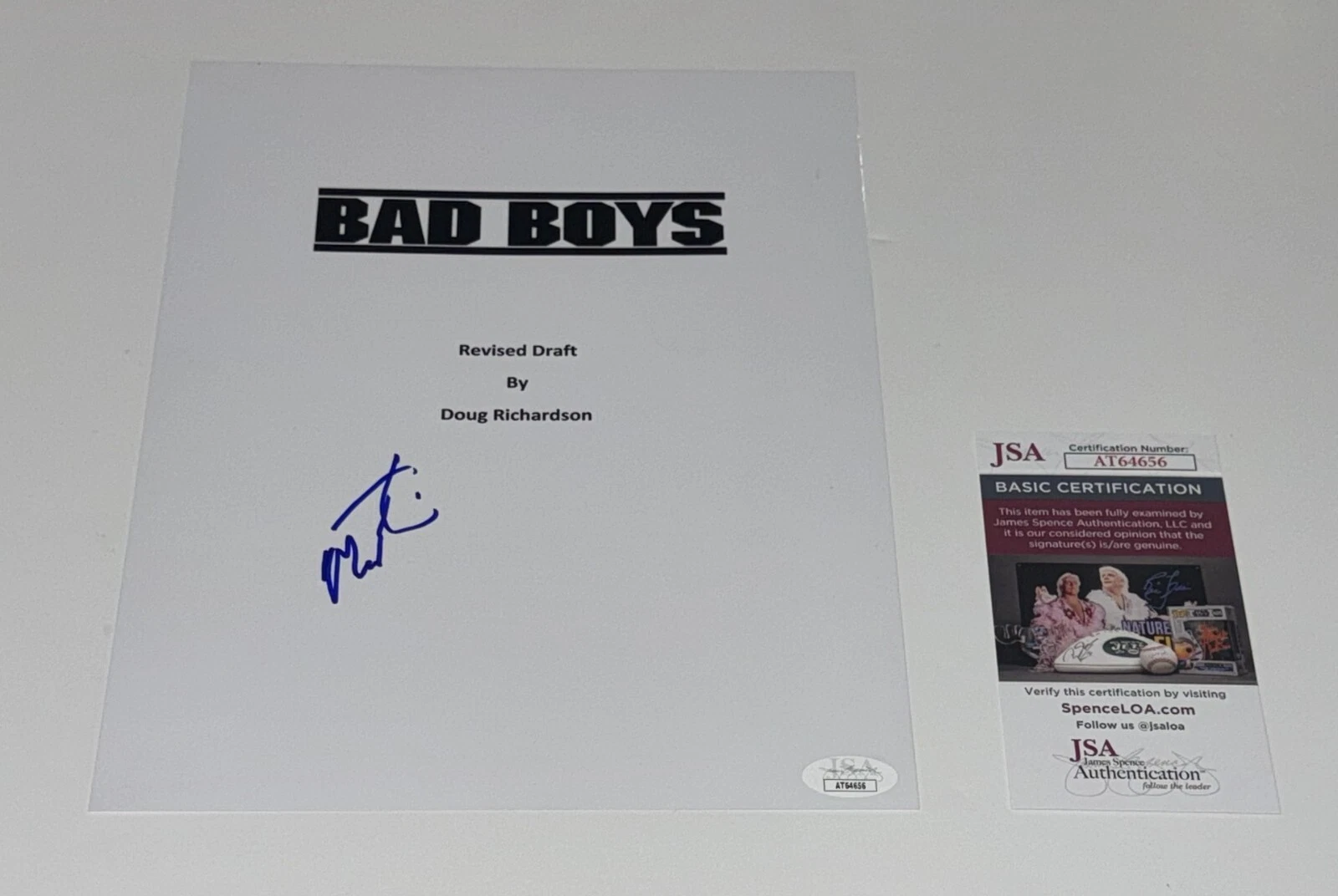 MARTIN LAWRENCE SIGNED BAD BOYS FULL MOVIE SCRIPT JSA COA