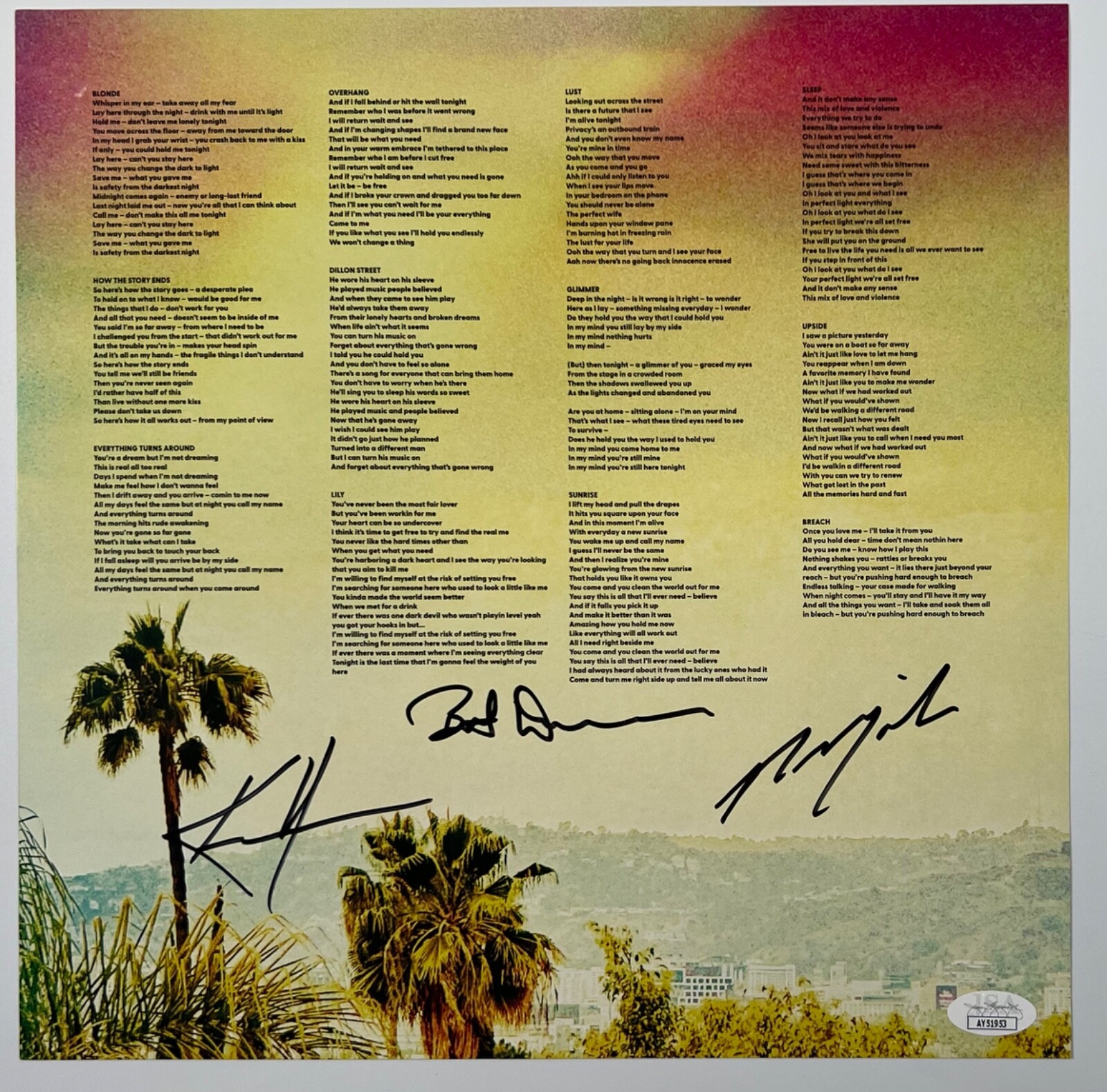 Keanu Reeves JSA Autograph Signed Album Vinyl Record Album Dogstar