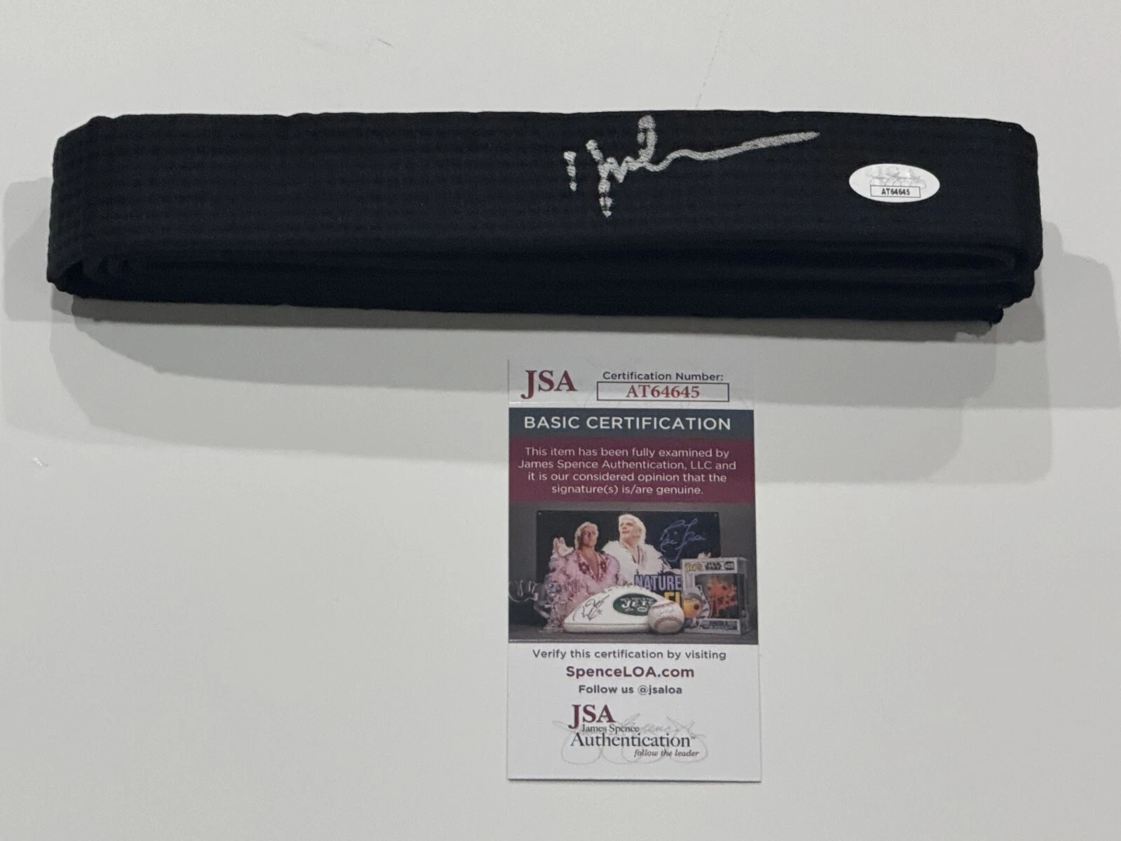 YUJI OKUMOTO SIGNED BLACK BELT THE KARATE KID PART II COBRA KAI JSA COA