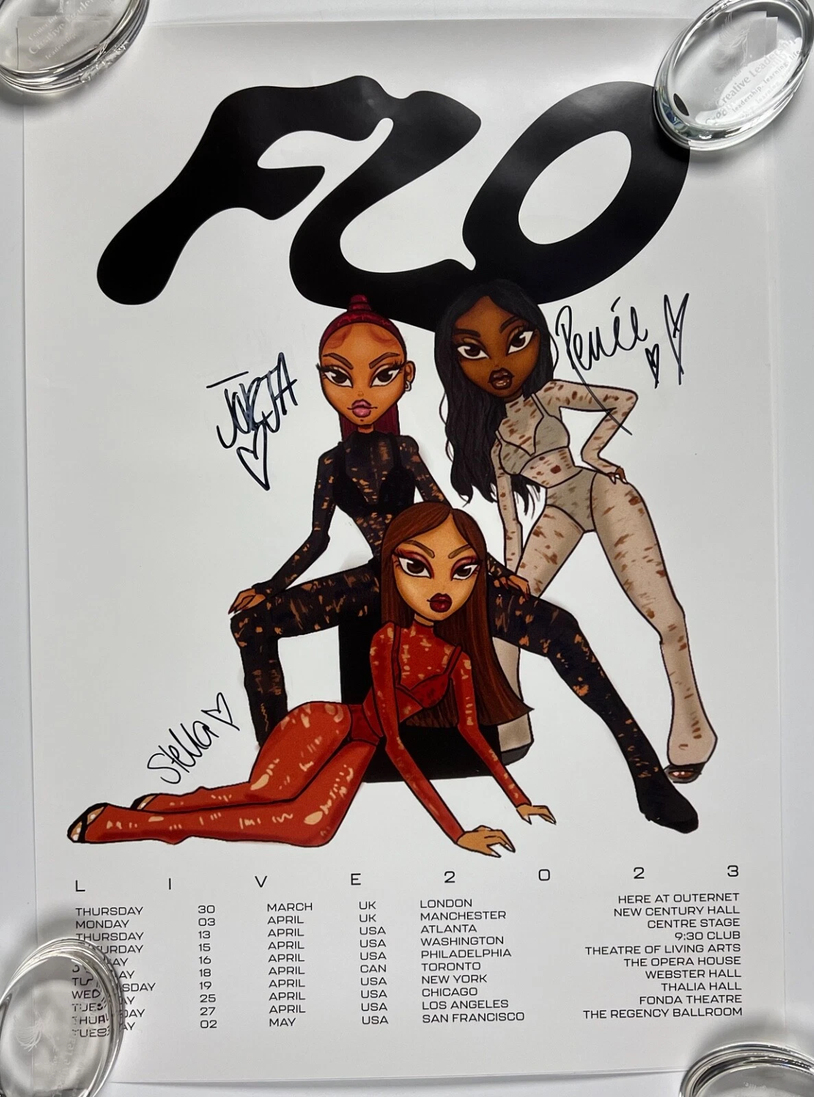 FLO Fully Signed JSA Signed Autograph Signed Poster