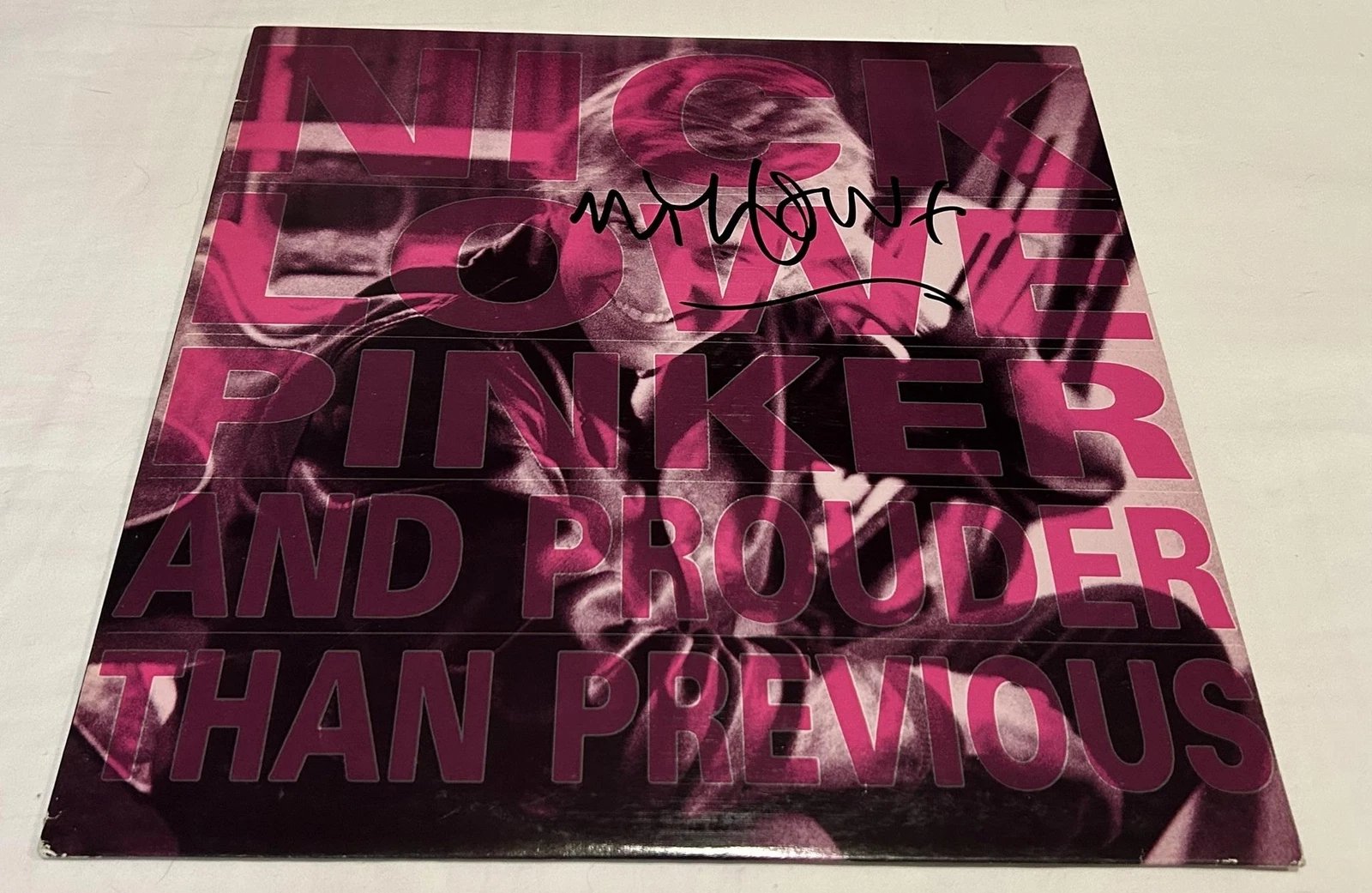 NICK LOWE SIGNED PINK AND PROUDER THAN PREVIOUS VINYL RECORD JSA
