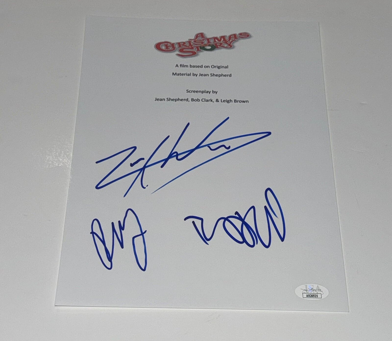 PETER BILLINGSLEY ZACK WARD & R.D. ROBB SIGNED A CHRISTMAS STORY SCRIPT JSA COA