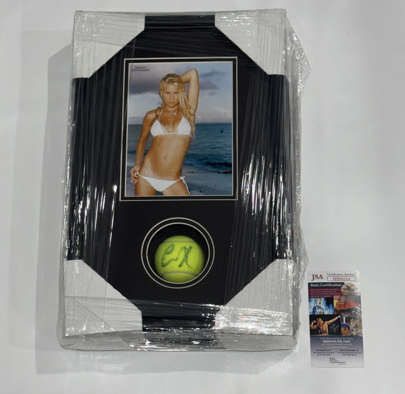 ANNA KOURNIKOVA SIGNED FRAMED TENNIS BALL DISPLAY AUTOGRAPHED JSA COA