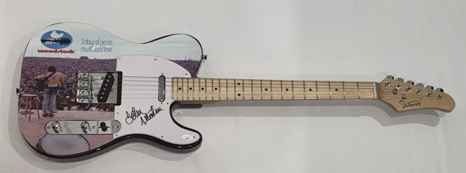 JOHN SEBASTIAN SIGNED CUSTOM WOODSTOCK GUITAR THE LOVIN' SPOONFUL JSA COA