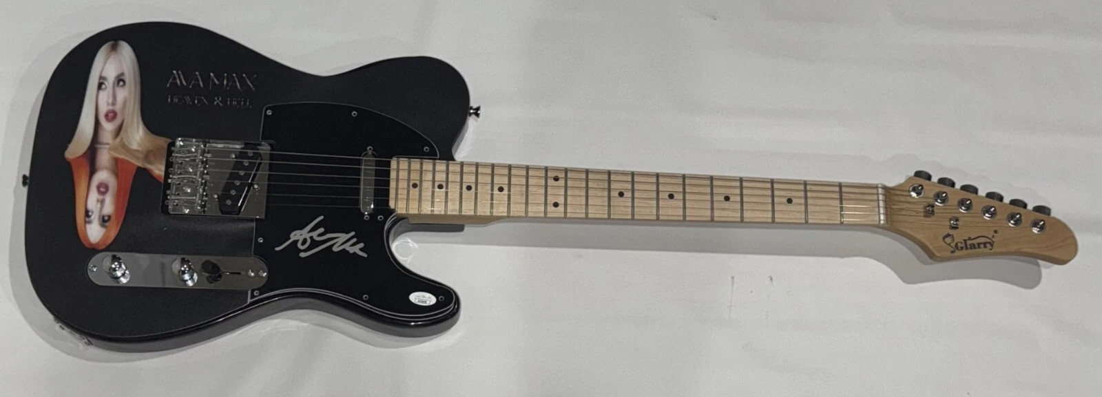 AVA MAX SIGNED CUSTOM HEAVEN & HELL ELECTRIC GUITAR PROOF JSA COA