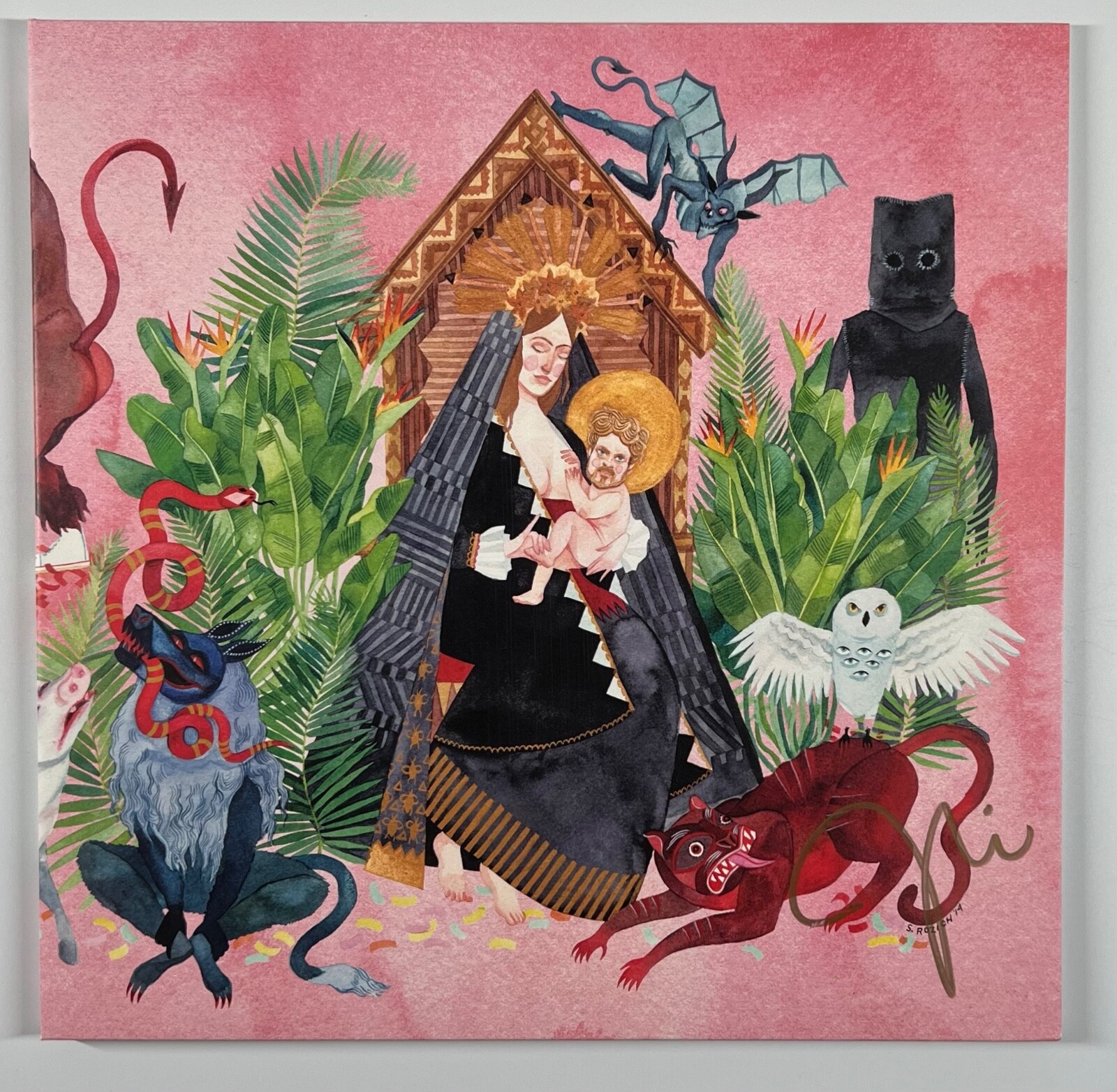 Father John Misty JSA Fully Signed Autograph Record Vinyl I Love You, Honeybear