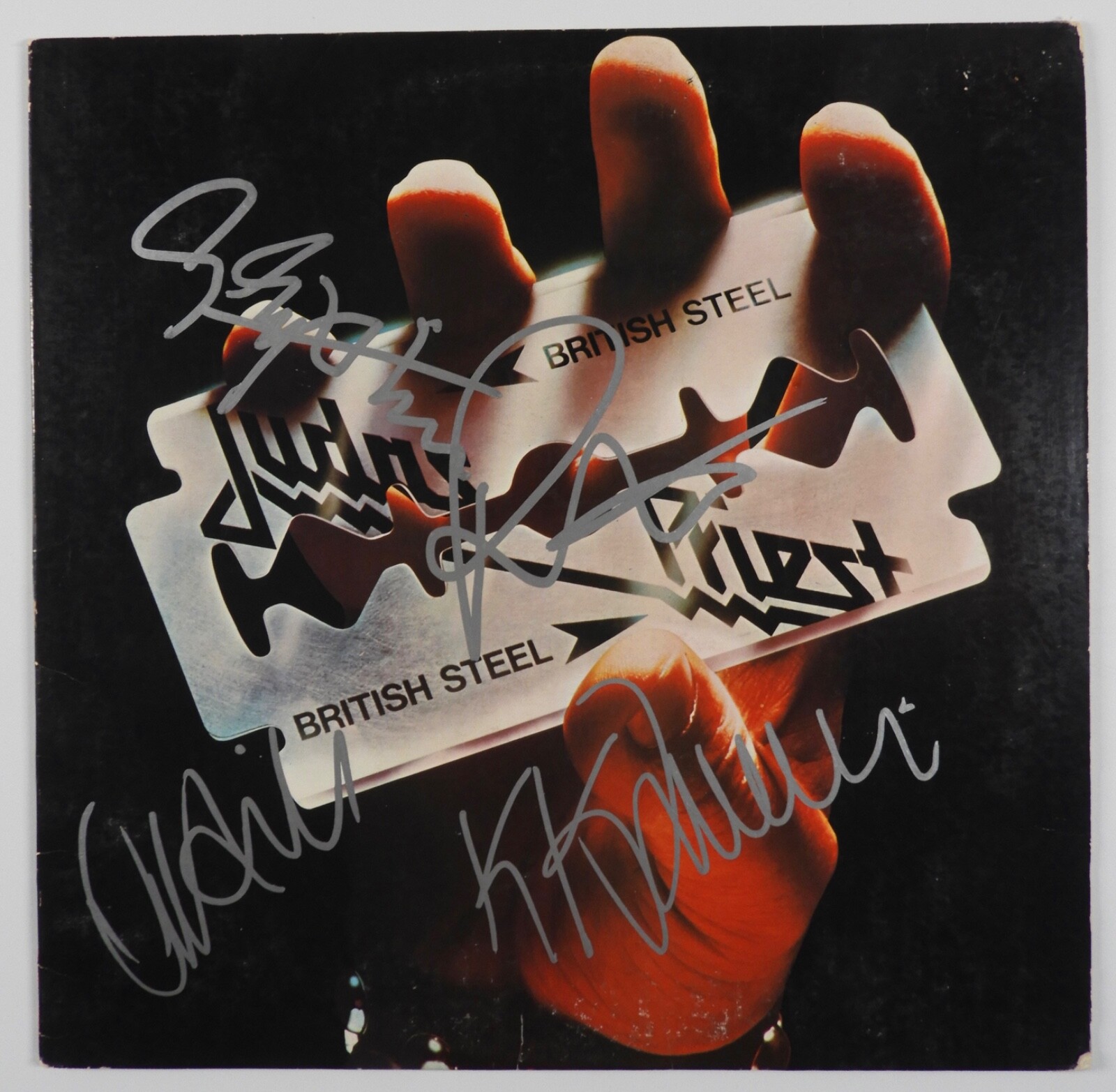 Judas Priest Autograph Signed Record British Steel Rob Halford Glenn Tipton +