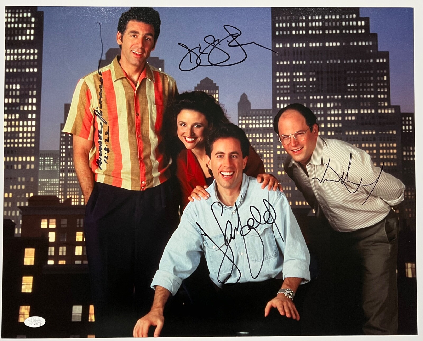 Seinfeld Cast Autograph Signed Photo JSA 16 x 20 Jerry Seinfeld + 3