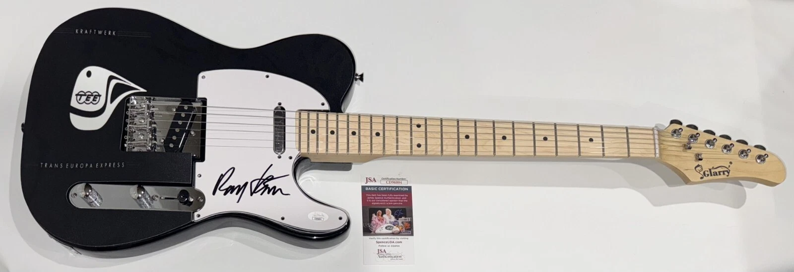 RALF HUTTER SIGNED CUSTOM KRAFTWERK TRANS EUROPA EXPRESS ELECTRIC GUITAR JSA COA