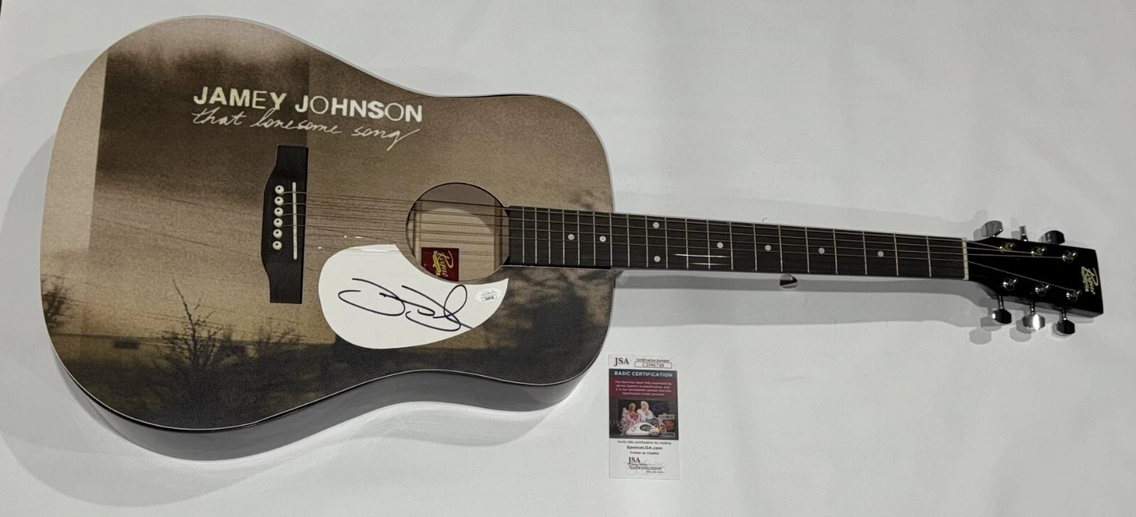 JAMEY JOHNSON SIGNED CUSTOM THAT LONESOME SONG ACOUSTIC GUITAR JSA COA