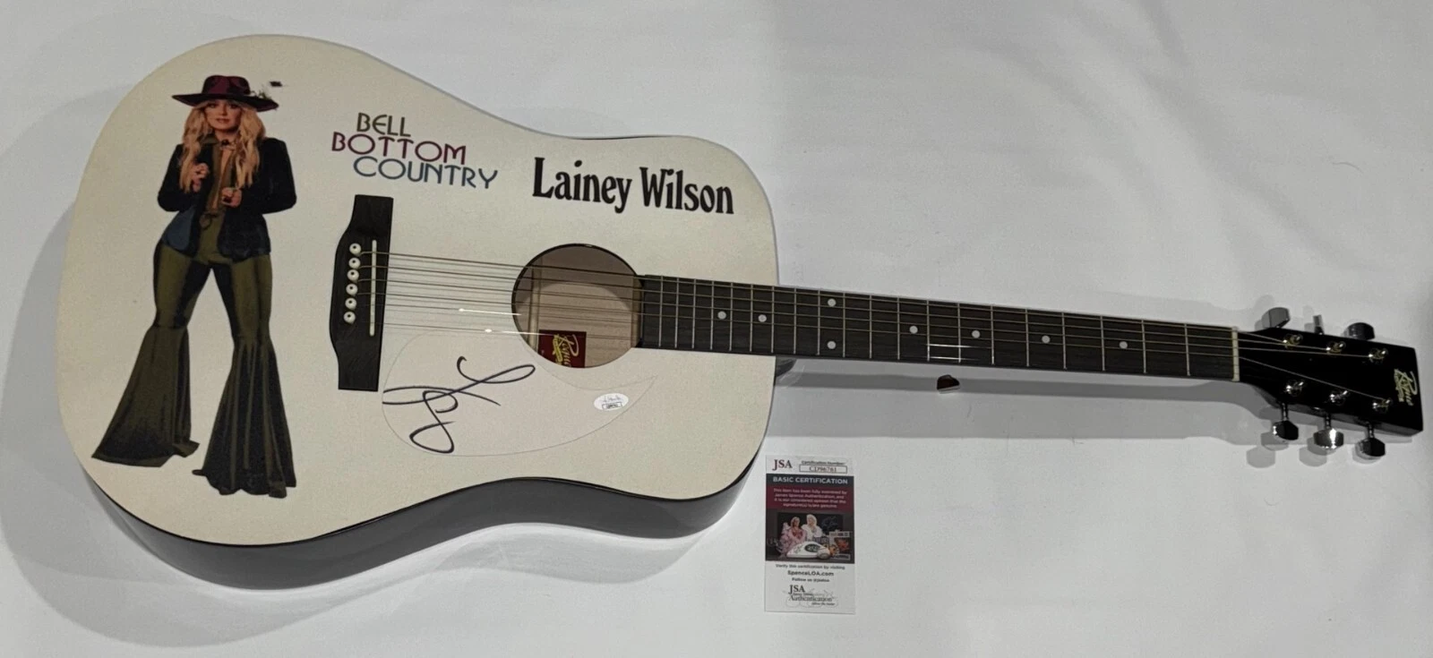 LAINEY WILSON SIGNED CUSTOM BELL BOTTOM COUNTRY ACOUSTIC GUITAR JSA COA