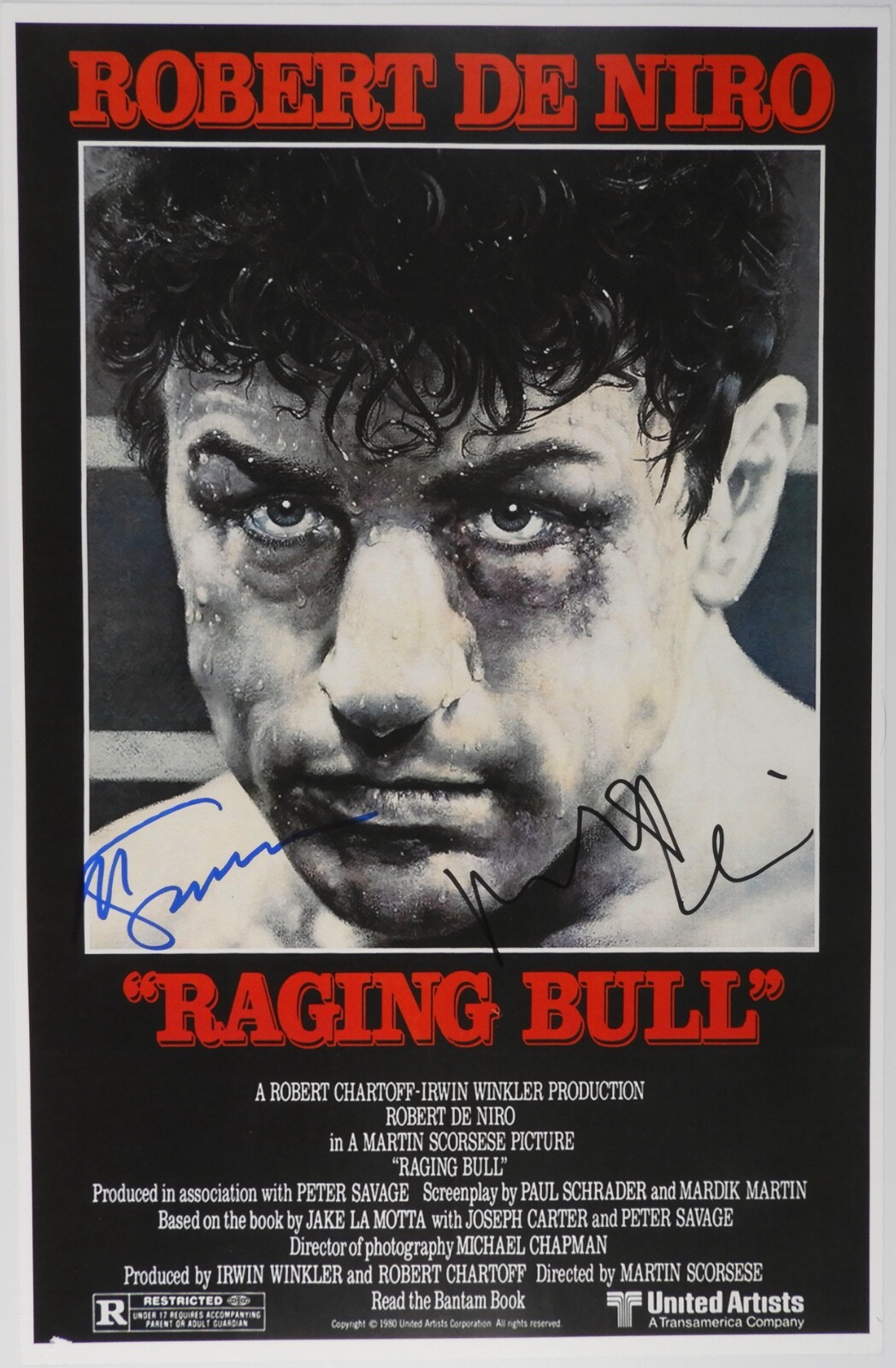 Robert De Niro Martin Scorsese Raging Bull Signed ACOA Autograph 11 x 17 Photo
