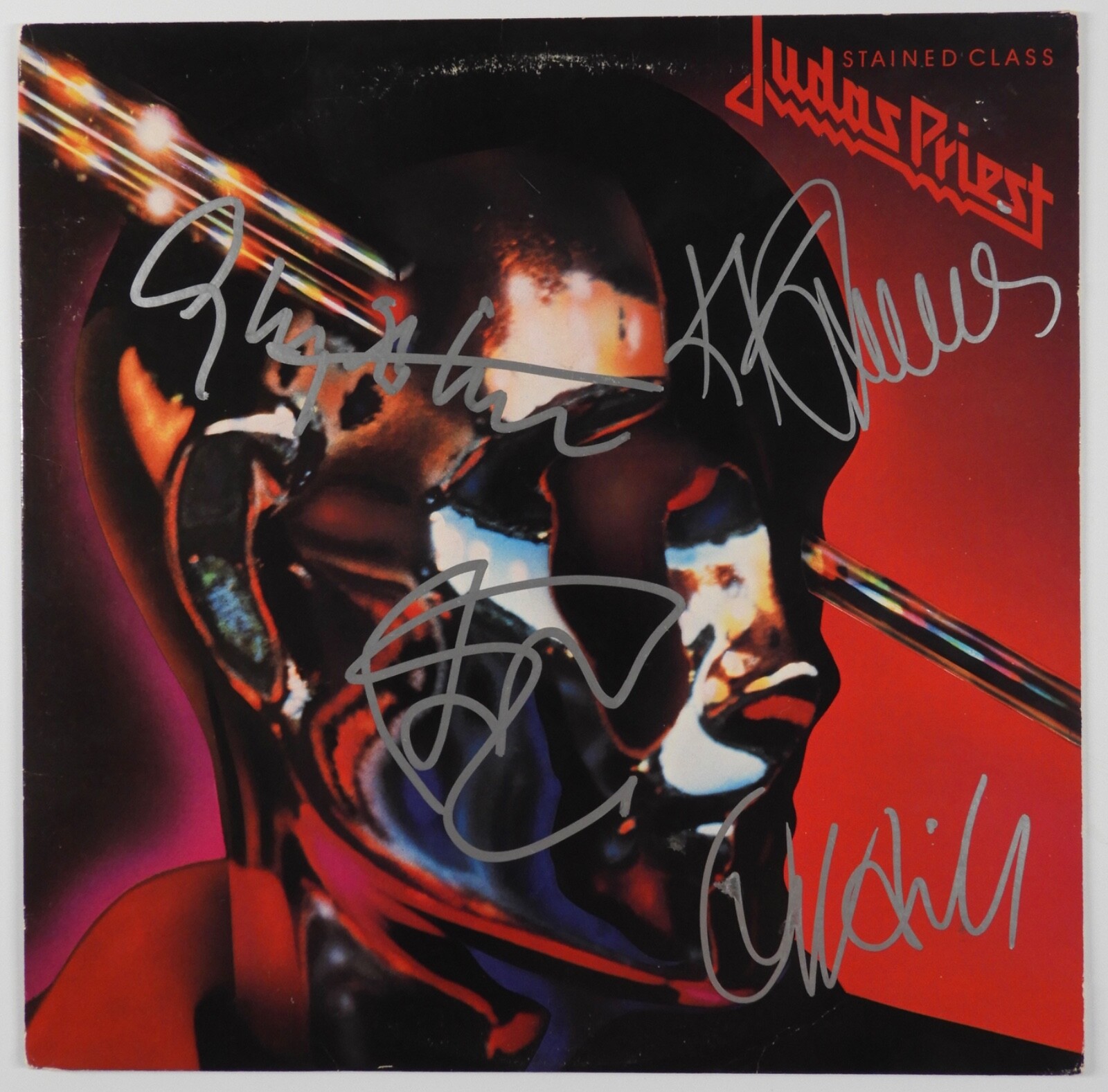 Judas Priest ACOA Signed Autograph Record Album Vinyl Stained Glass