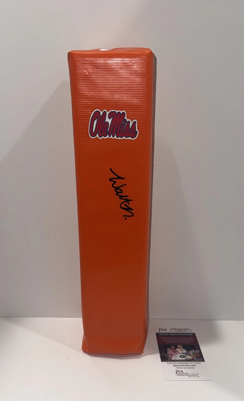 WALTER NOLEN SIGNED TOUCHDOWN PYLON OLE MISS REBELS FOOTBALL JSA COA COLLECTIBLE MEMORABILIA