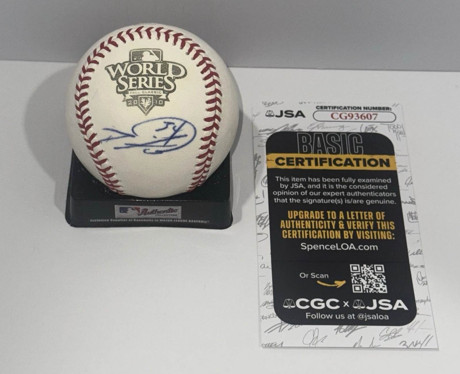 DARREN FORD SIGNED 2010 WORLD SERIES BASEBALL SAN FRANCISCO GIANTS