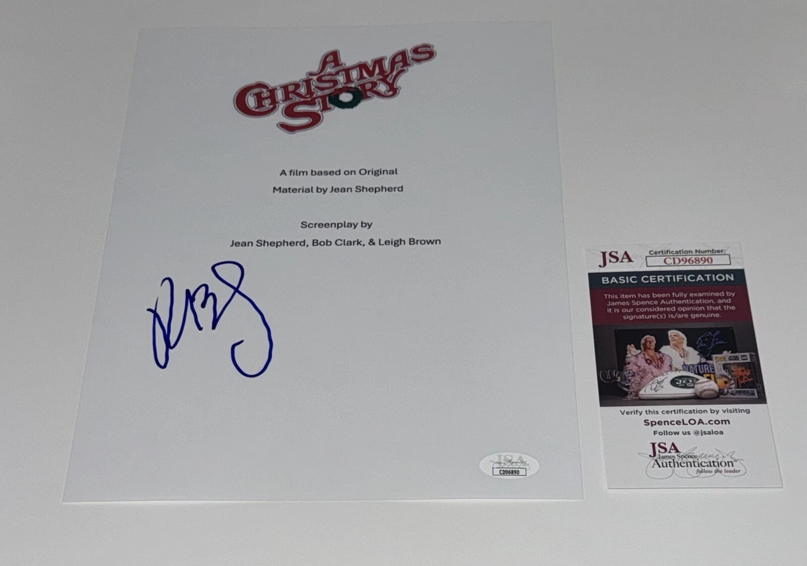 PETER BILLINGSLEY SIGNED A CHRISTMAS STORY FULL MOVIE SCRIPT JSA COA