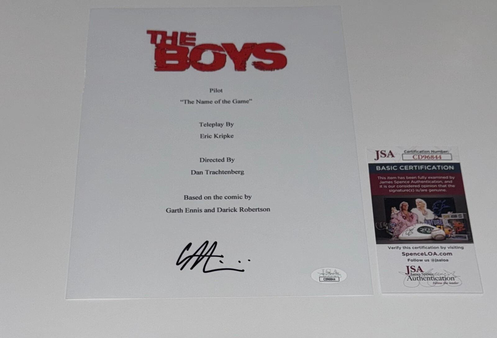 COLBIE MINIFIE SIGNED THE BOYS PILOT EPISODE SCRIPT JSA COA