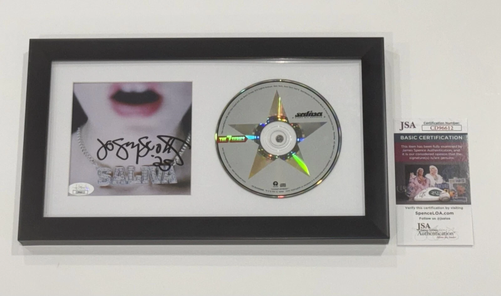 JOSEY SCOTT SIGNED FRAMED SALIVA EVERY SIX SECONDS CD JSA COA