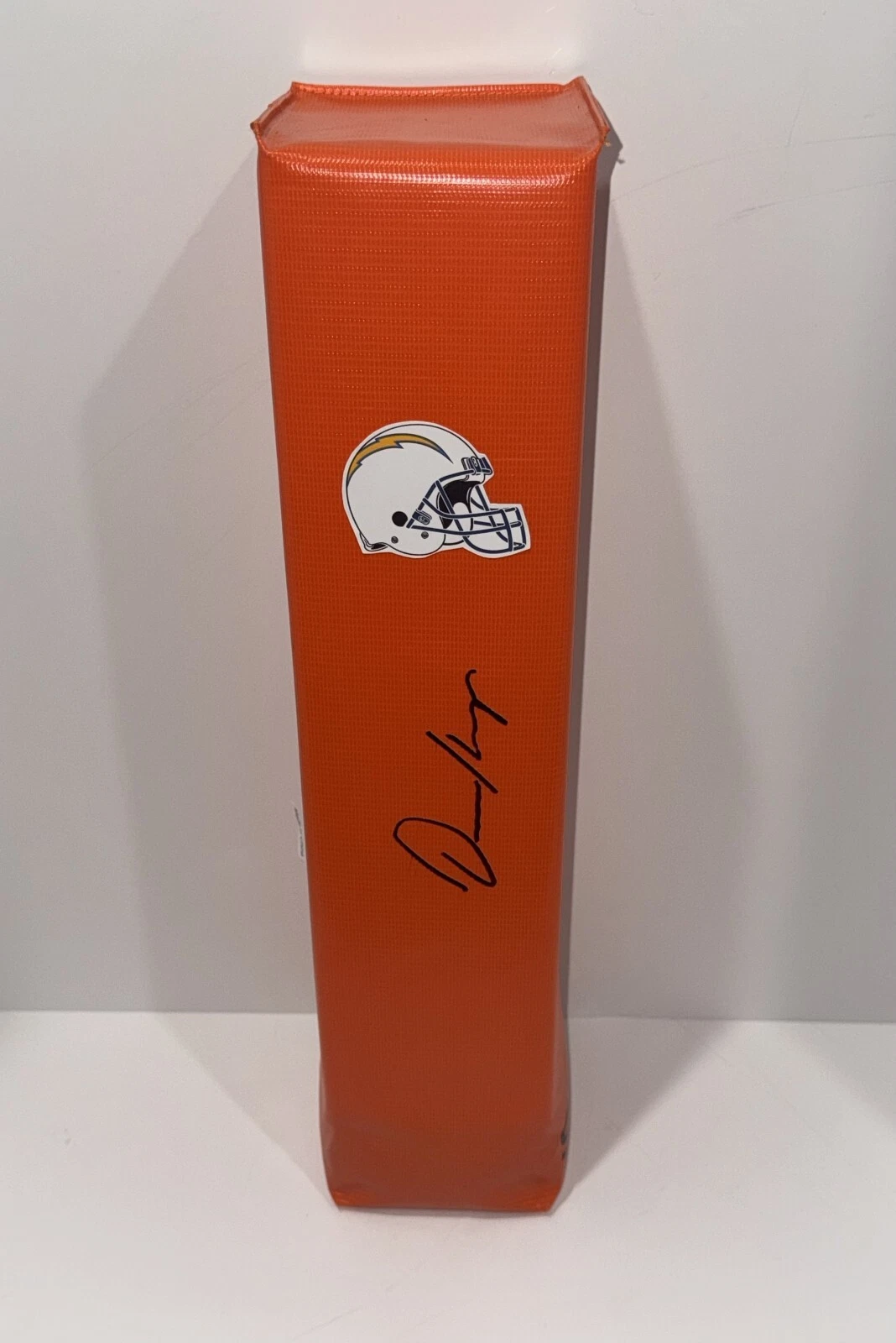 OMARION HAMPTON SIGNED TOUCHDOWN PYLON LOS ANGELES CHARGERS PROOF