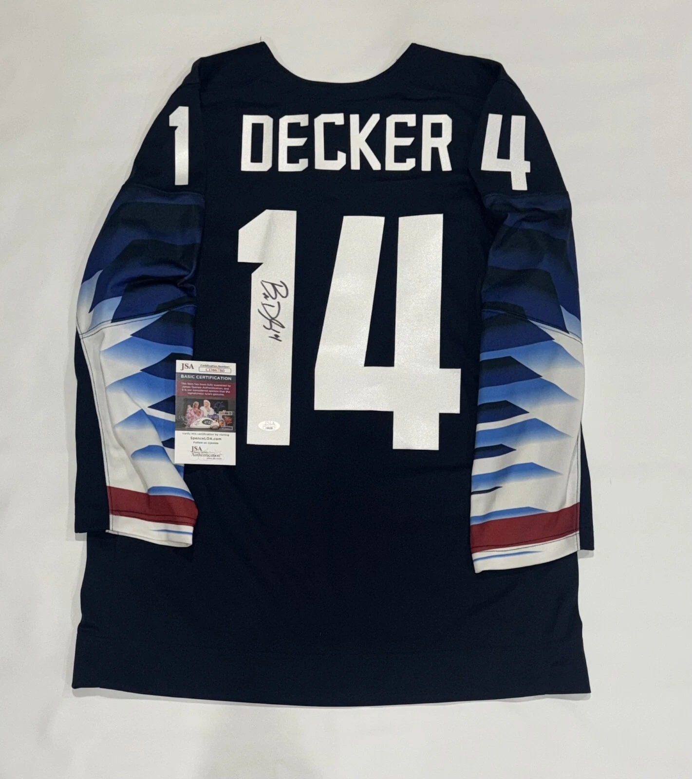 BRIANNA DECKER SIGNED 2018 OLYMPICS TEAM USA HOCKEY JERSEY JSA COA