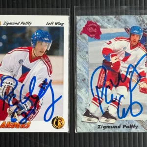 2x Zigmund Palffy SIGNED Autographed Auto NY Islanders Rookie Card RC Upper Deck