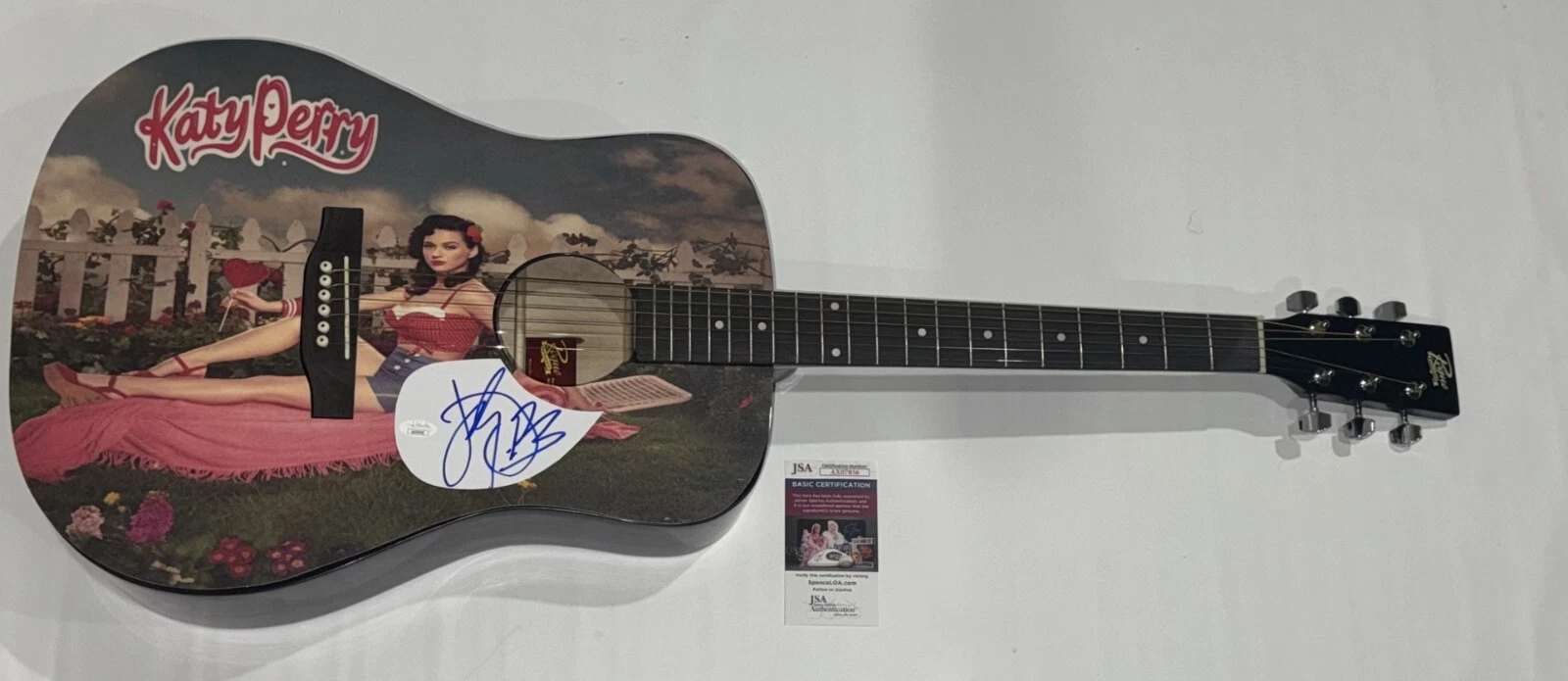 KATY PERRY SIGNED CUSTOM ACOUSTIC GUITAR CALIFORNIA GIRLS RARE JSA COA
