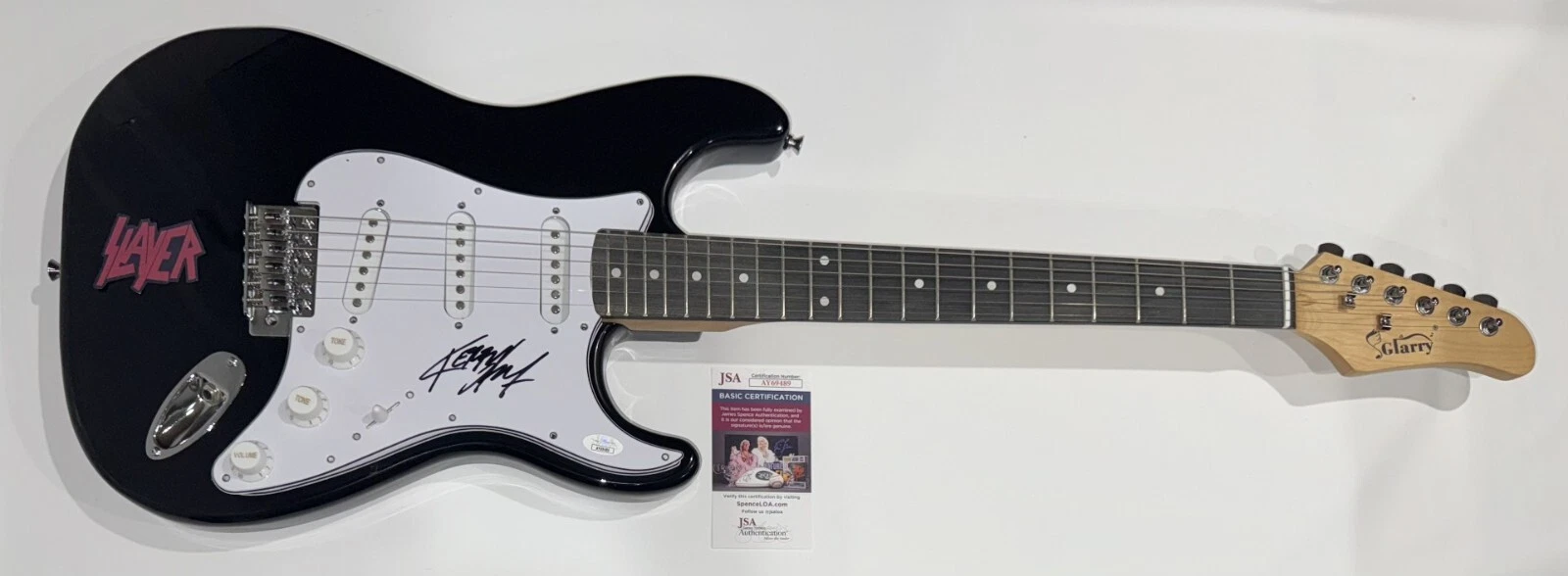 KERRY KING SIGNED BLACK ELECTRIC GUITAR SLAYER AUTOGRAPHED JSA COA