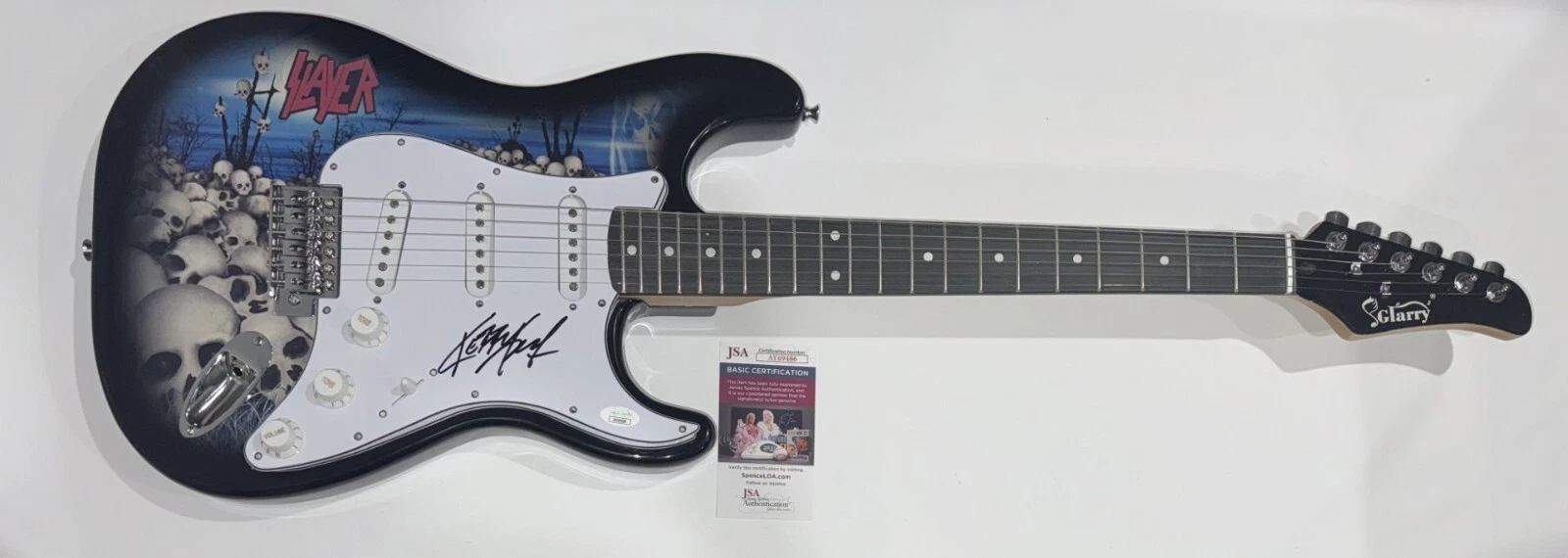 KERRY KING SIGNED SKULL ELECTRIC GUITAR SLAYER AUTOGRAPHED JSA COA
