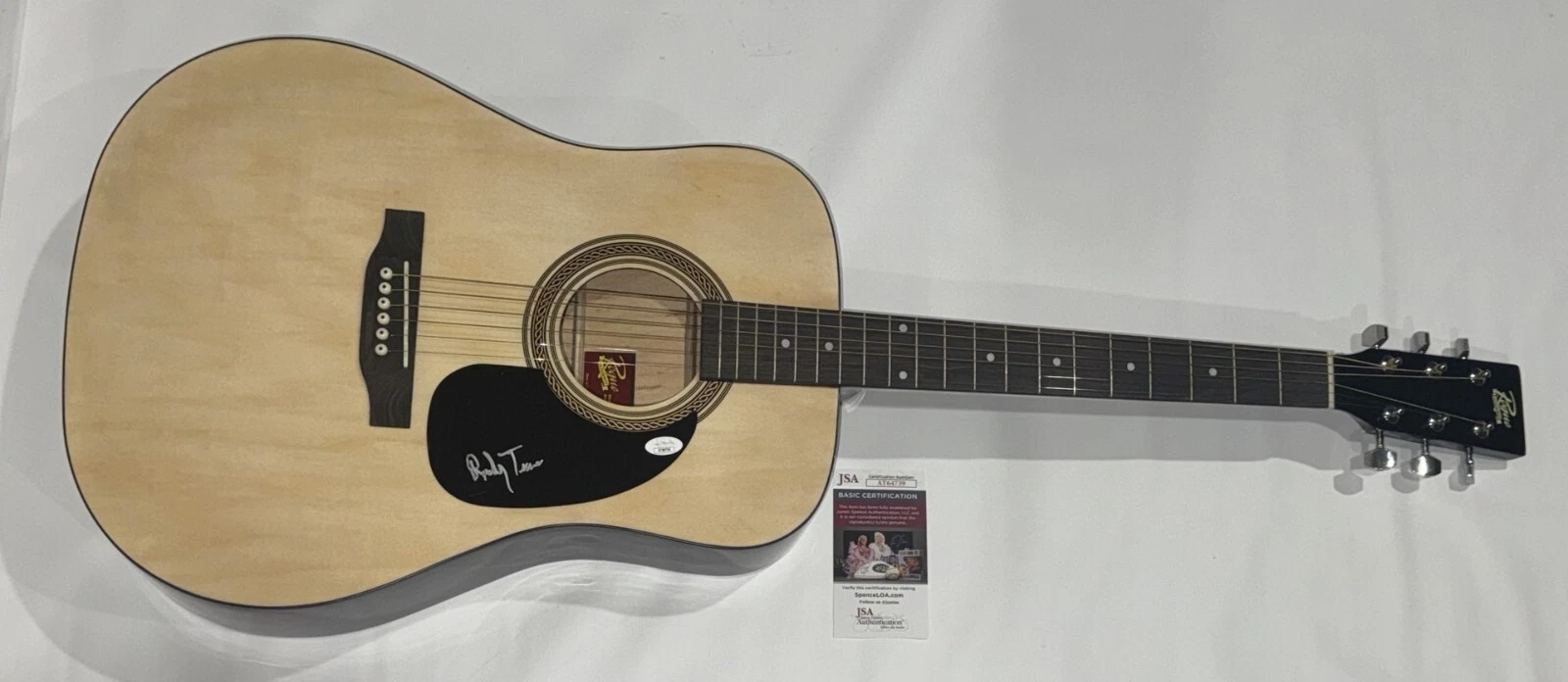 RANDY TRAVIS SIGNED FULL SIZE NATURAL ACOUSTIC GUITAR COUNTRY LEGEND JSA COA