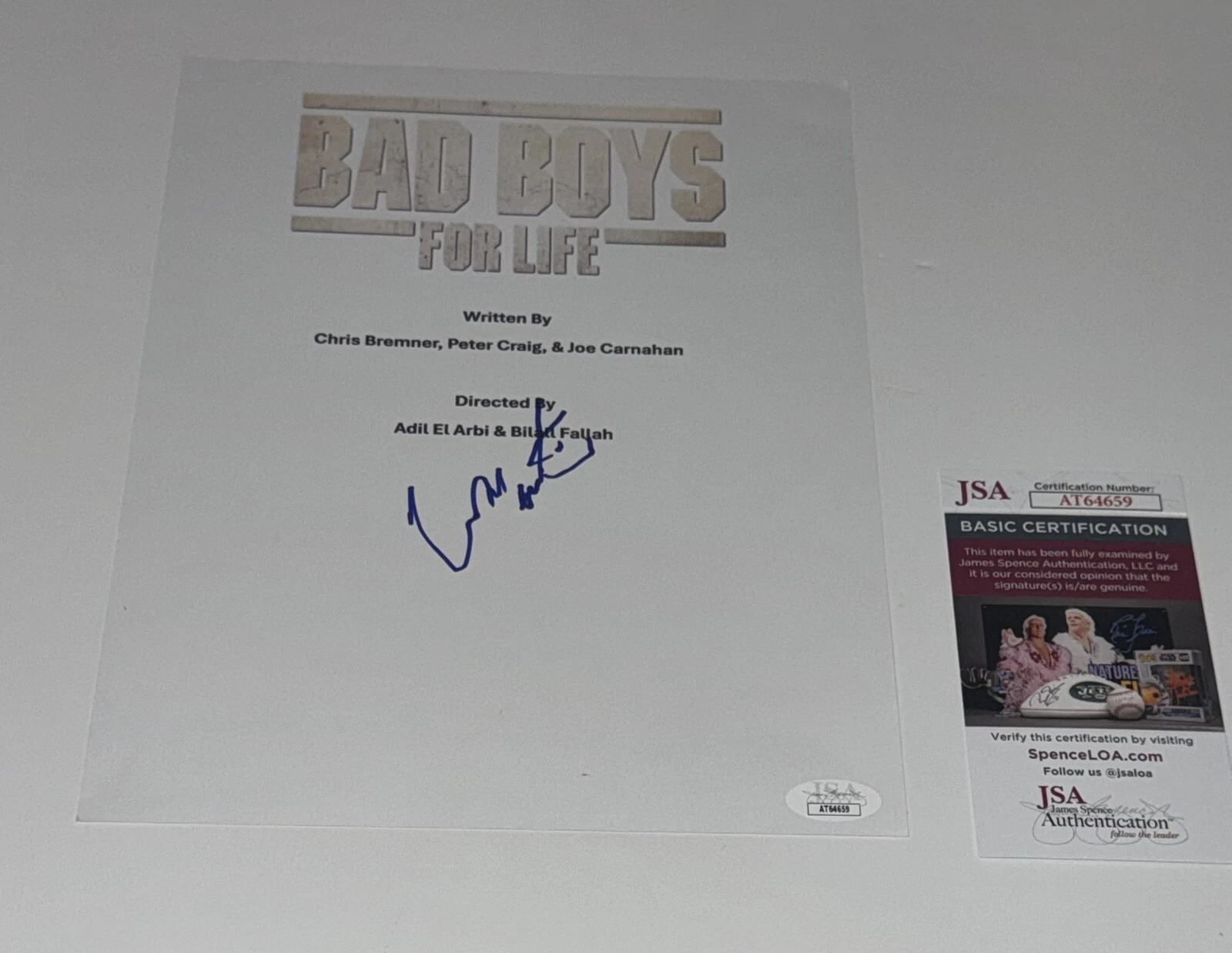 MARTIN LAWRENCE SIGNED BAD BOYS FOR LIFE FULL MOVIE SCRIPT JSA COA