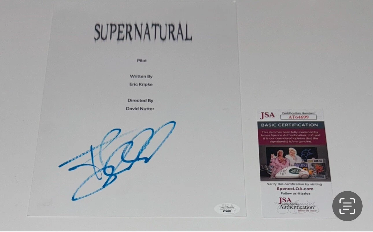 JARED PADALECKI SIGNED SUPERNATURAL PILOT EPISODE SCRIPT JSA COA