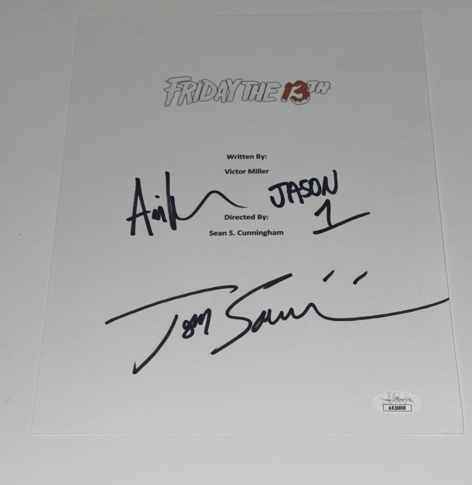 ARI LEHMAN TOM SAVINI SIGNED FRIDAY THE 13TH MOVIE SCRIPT JSA COA