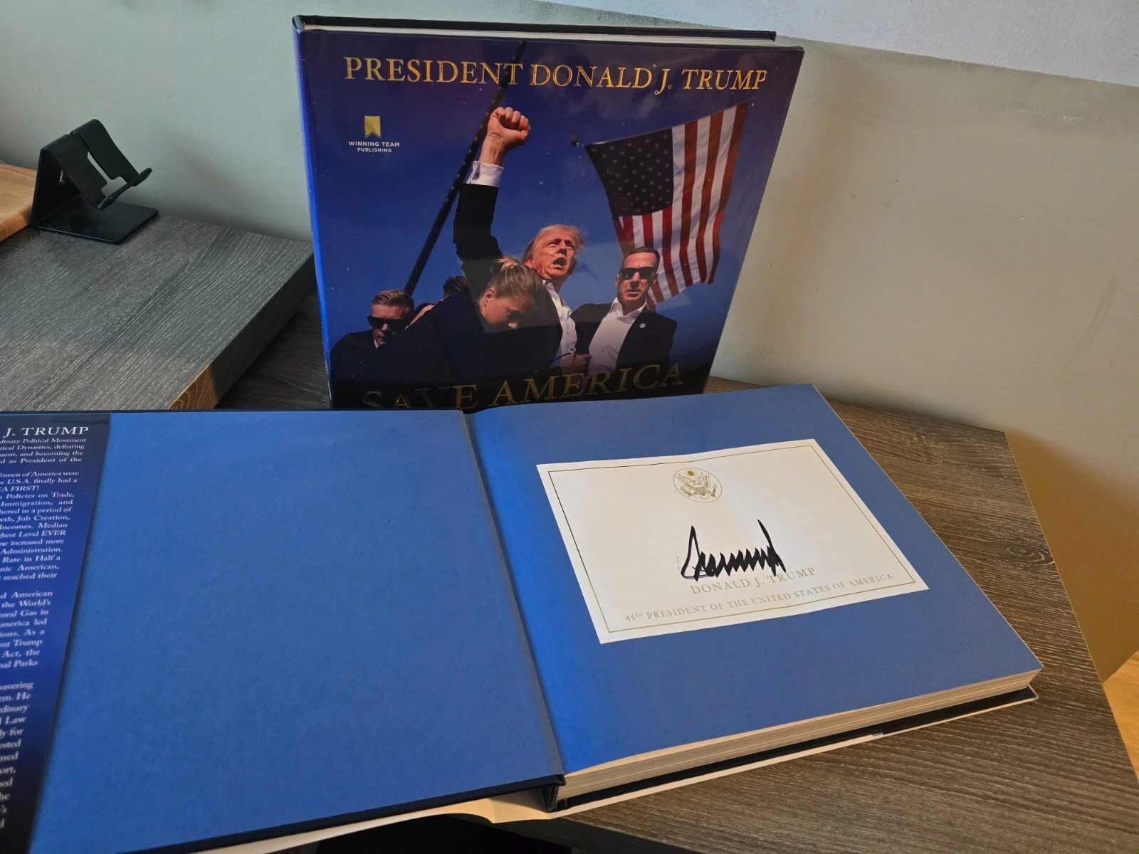 PRESIDENT DONALD J TRUMP SIGNED AUTOGRAPHED BOOK SAVE AMERICA 2024 SOLD OUT 47TH