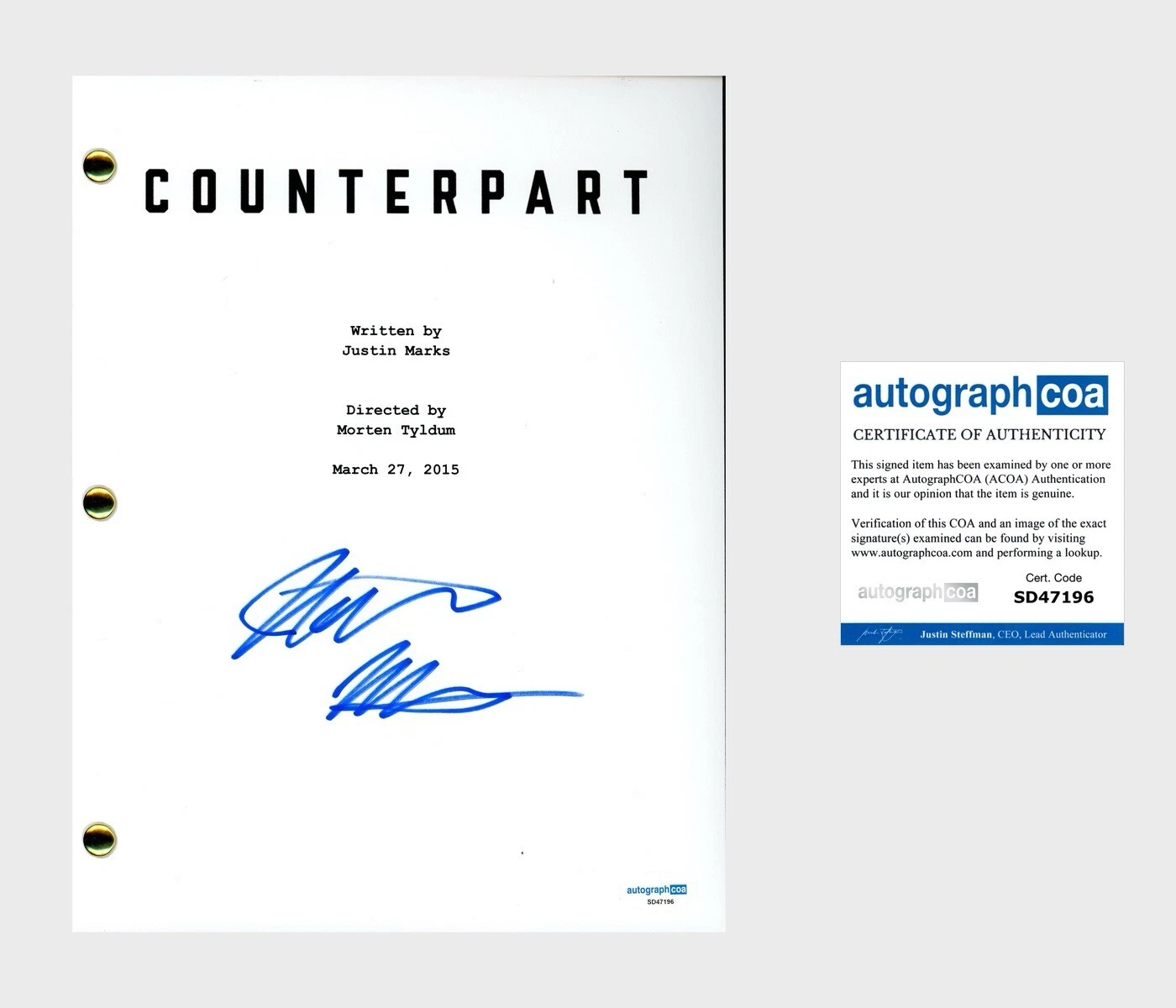 Justin Marks ‘Counterpart’ Creator Signed Full Pilot Script ACOA TV Show