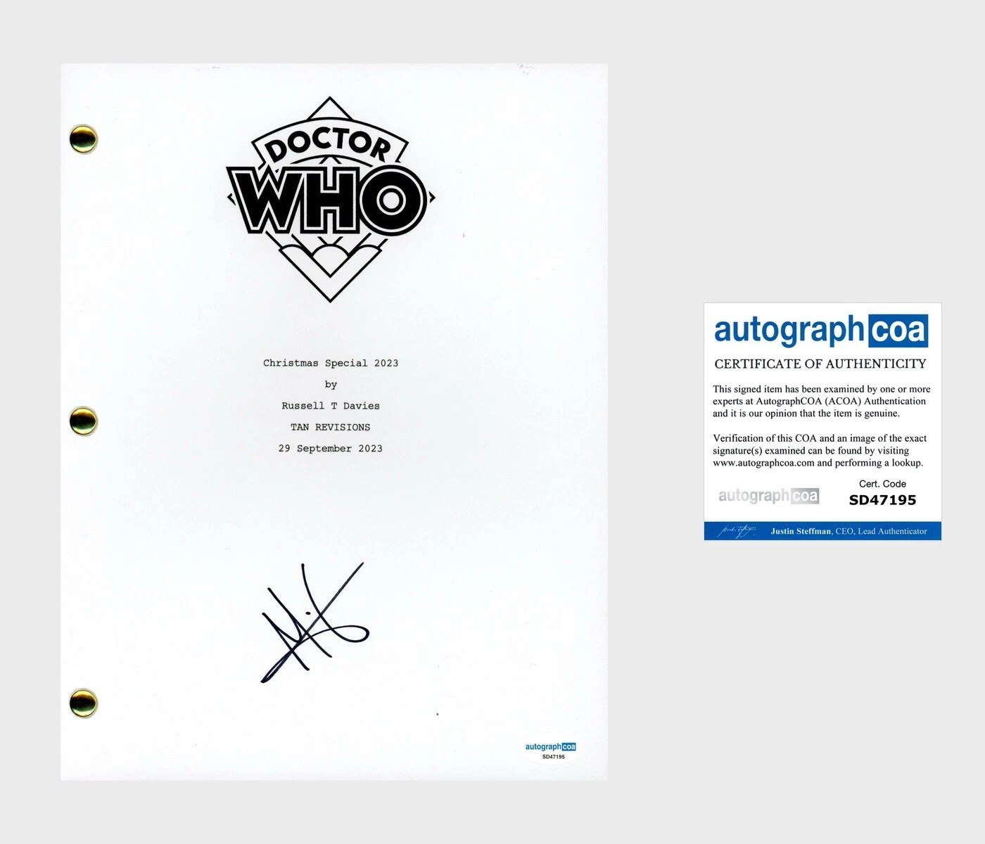 Millie Gibson ‘Doctor Who’ Signed Full Script ‘Ruby Sunday’ Dr. ACOA