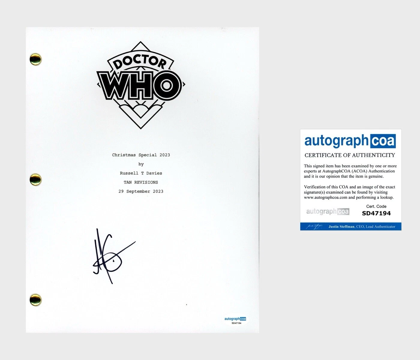 Millie Gibson ‘Doctor Who’ Signed Full Script ‘Ruby Sunday’ Dr. ACOA